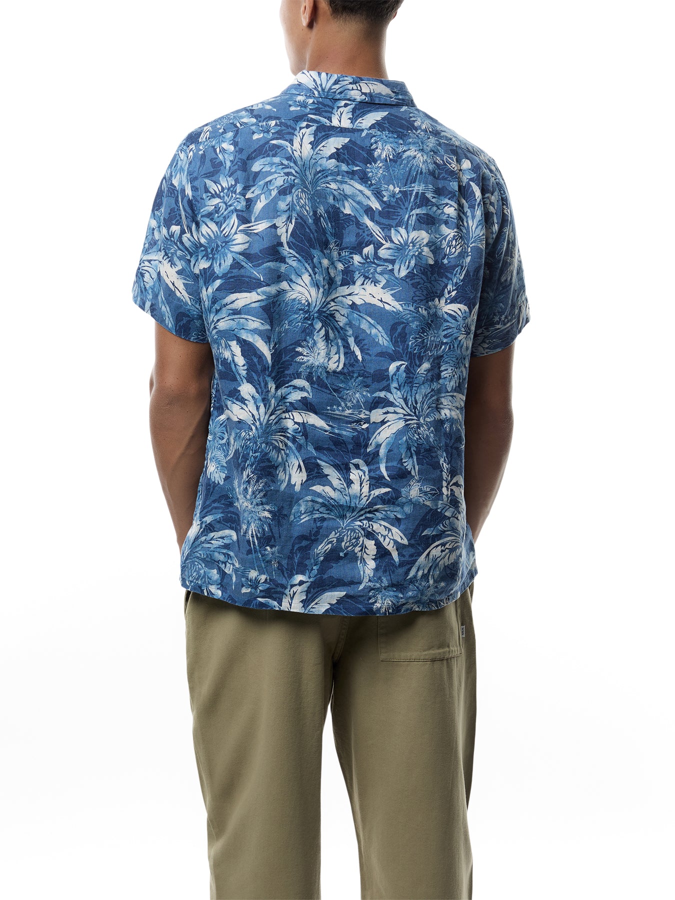 Linen Palm Tree Short Sleeve Shirt