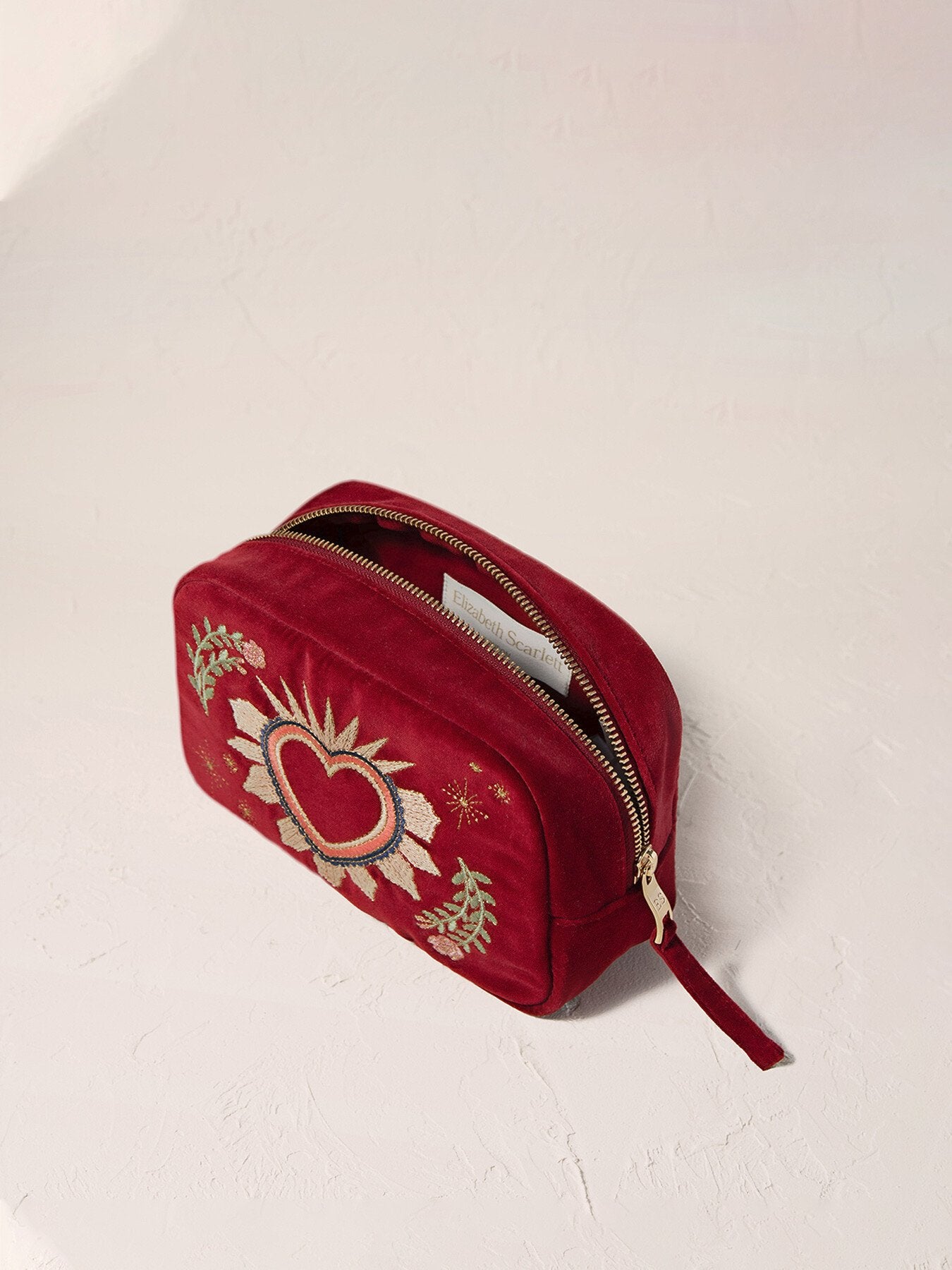 Enchanted Heart Rouge Velvet Makeup Bag