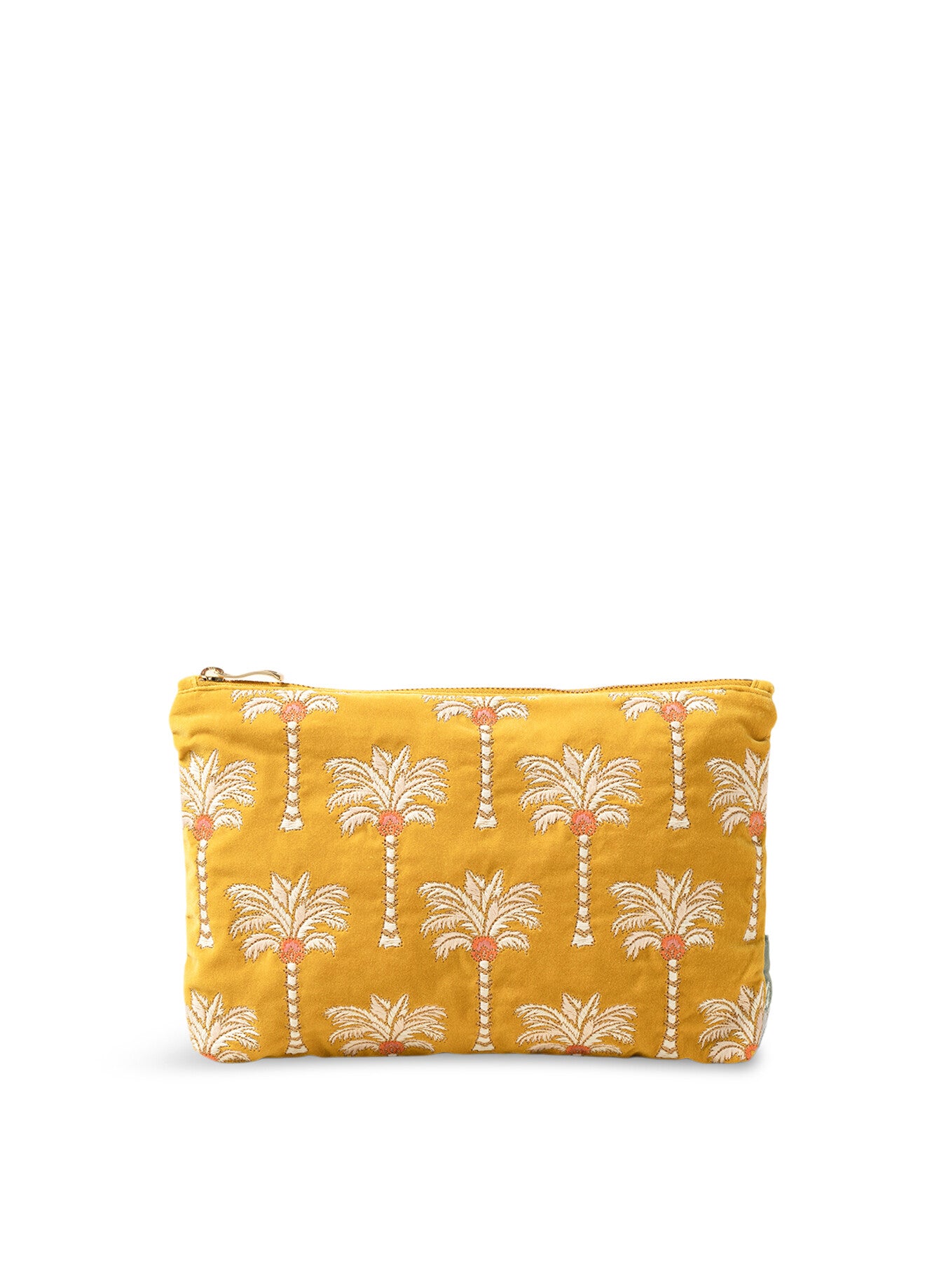 Sunrise Palms Mustard Velvet Everyday Pouch