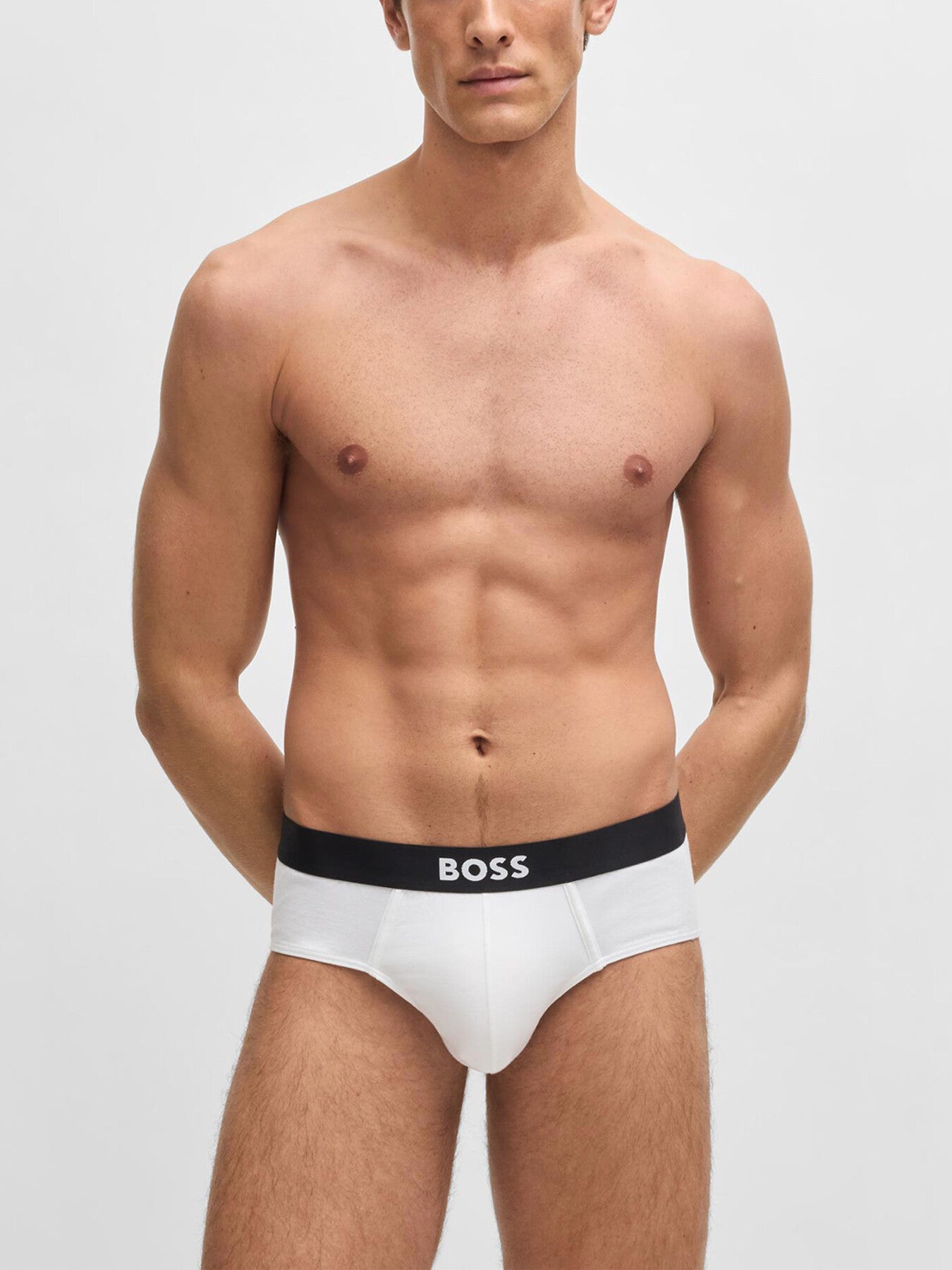 Three-pack of stretch-cotton briefs with logo