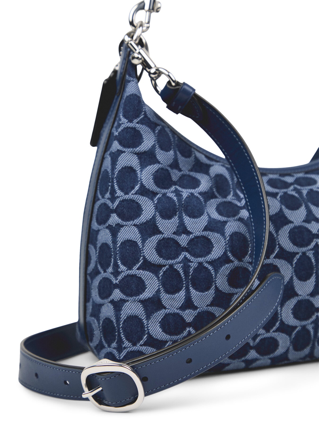 Washed Denim Signature Juliet Shoulder Bag