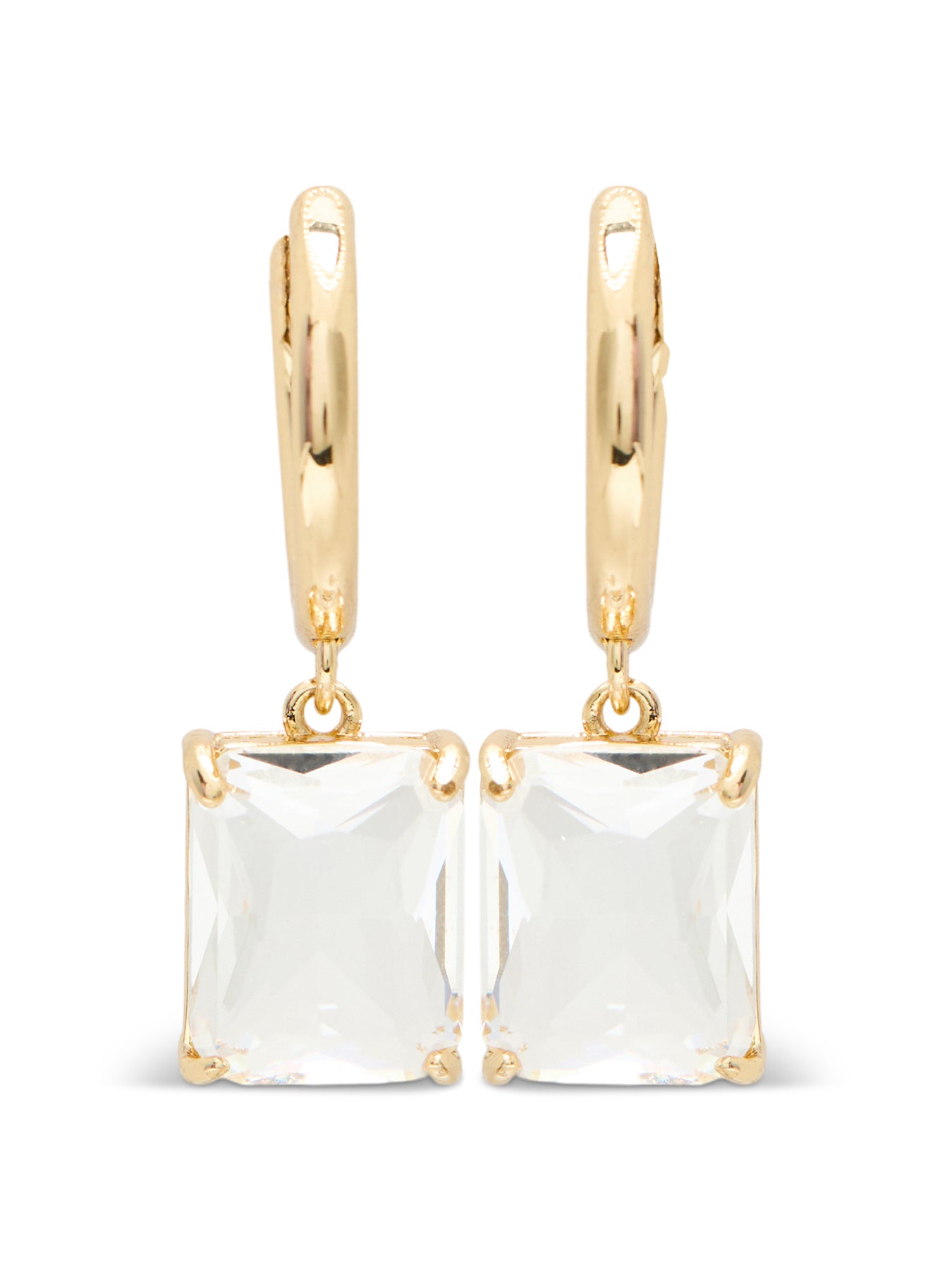 Pe Stone Huggie Drop-Gldcry Earrings