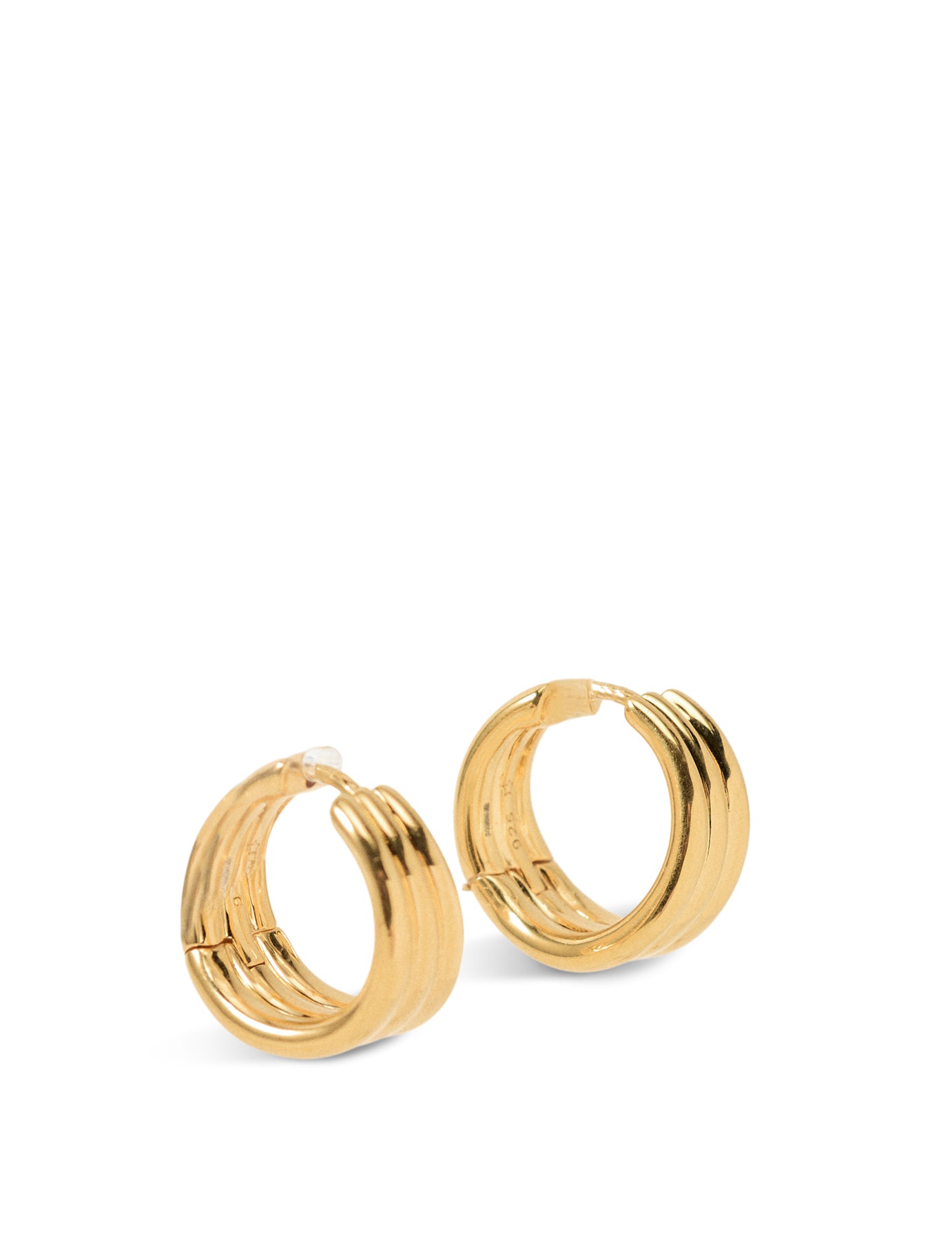 SAVI TRIPLE RIDGE HOOP EARRINGS
