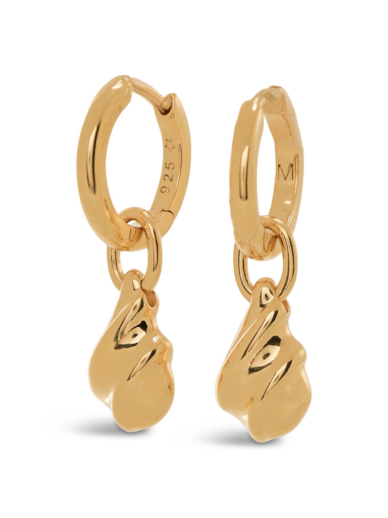 SAVI RIDGE DROPLET CHARM EARRINGS