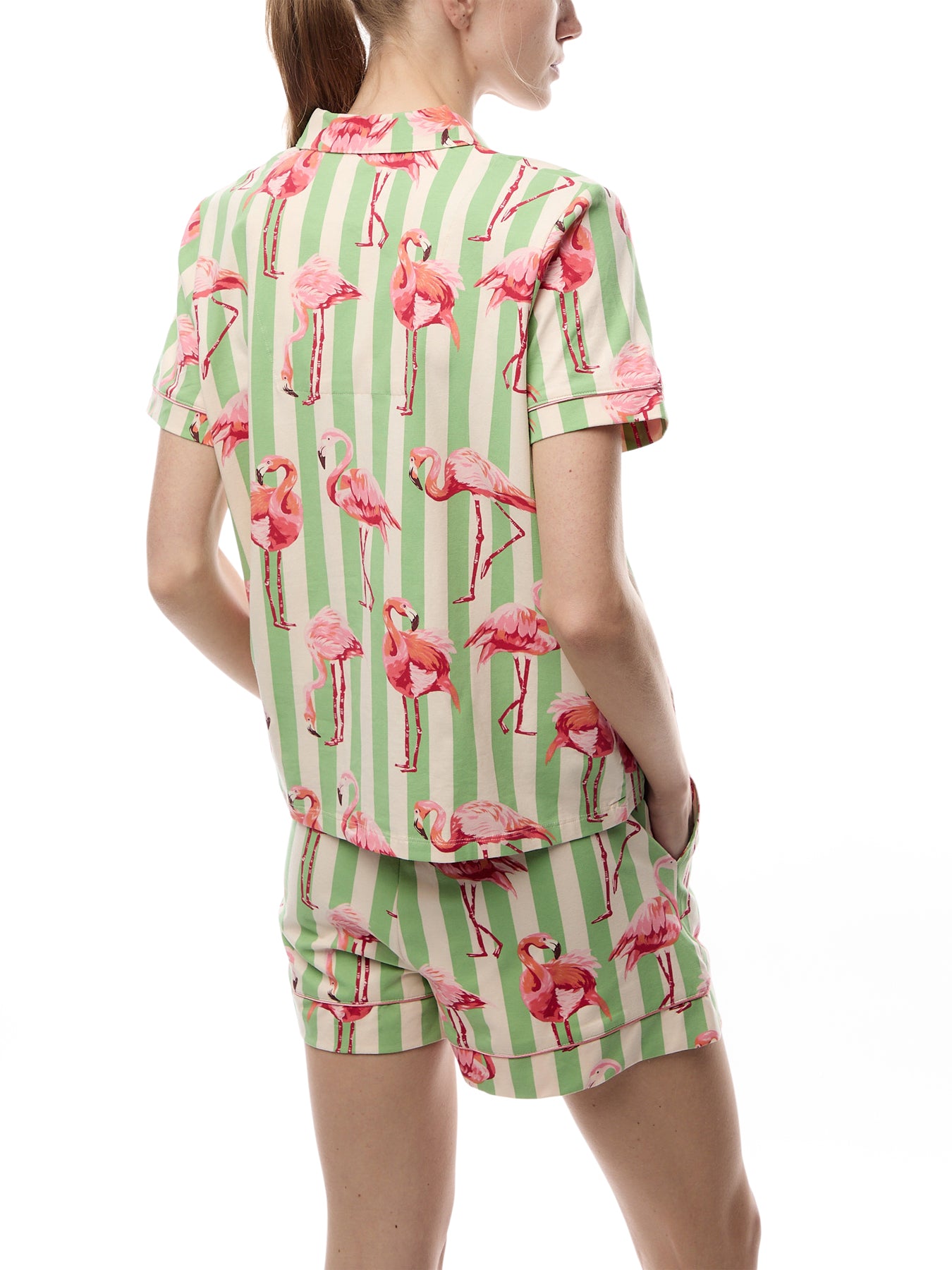 Flamingo Stripe Short Set