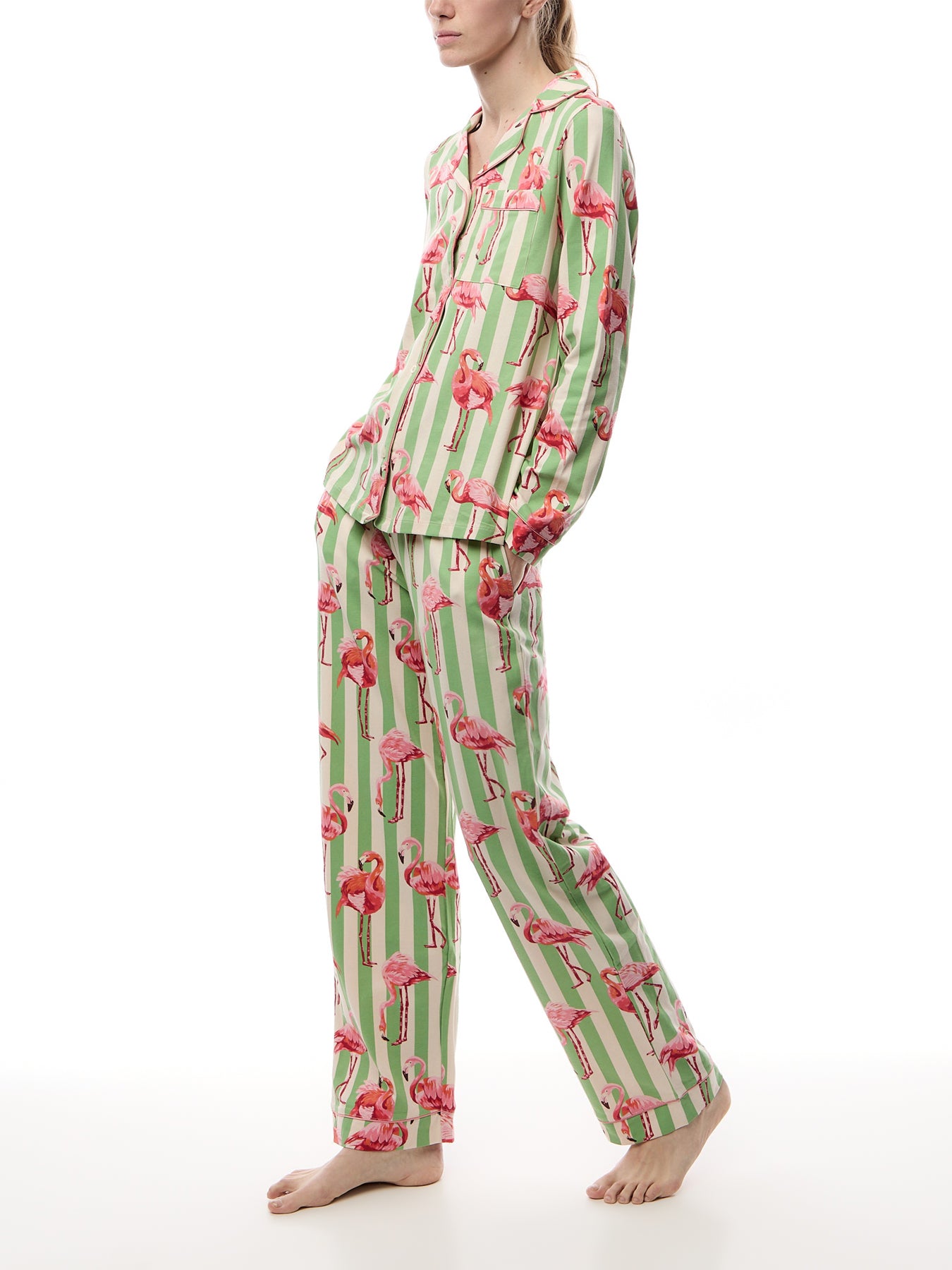 Pyjama Set Organic Cotton Pyjamas Women's Quality Pajamas Flamingo