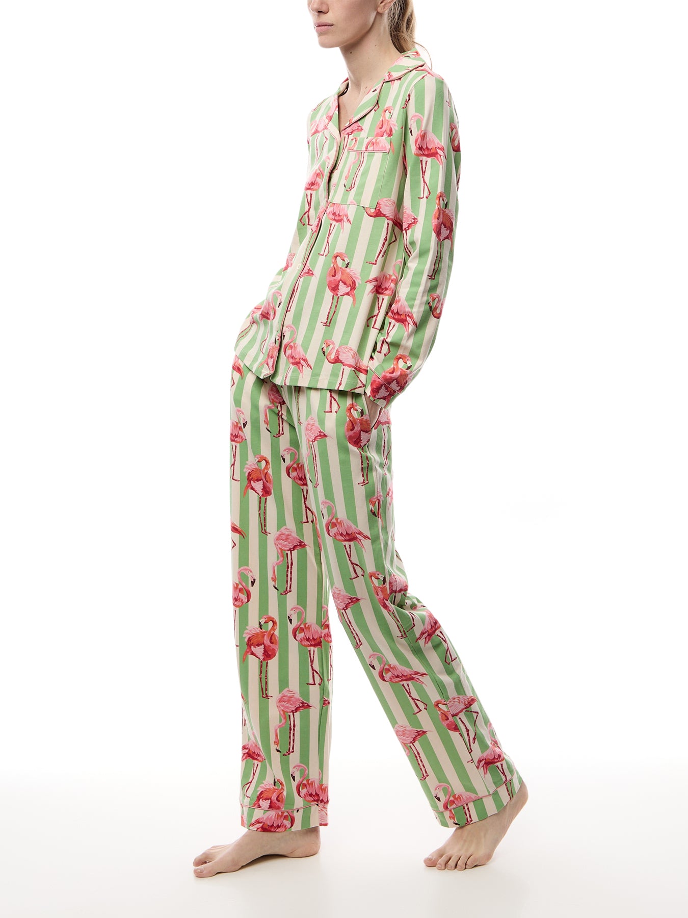 Flamingo Stripe Long Set