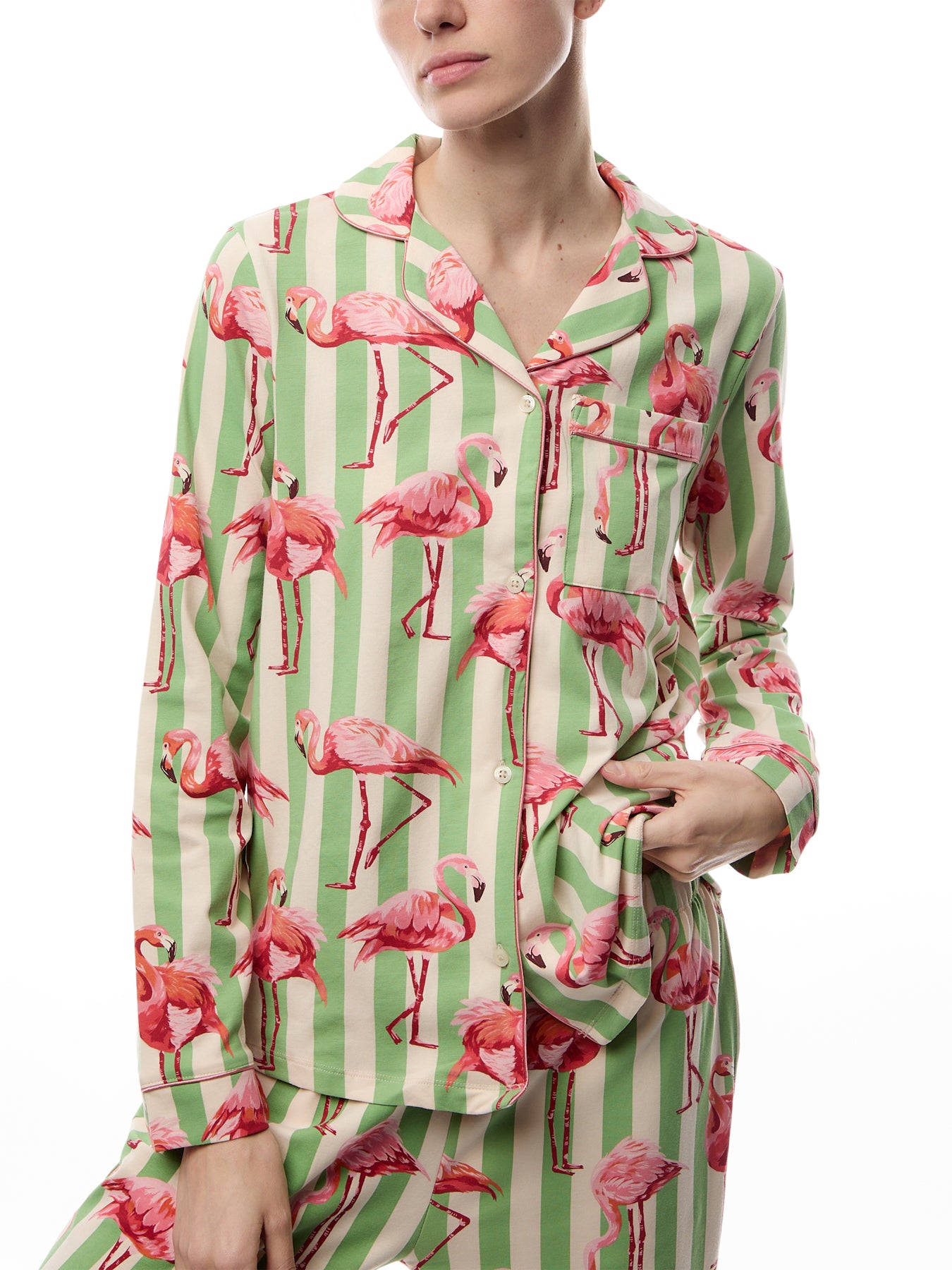 Flamingo Stripe Long Set