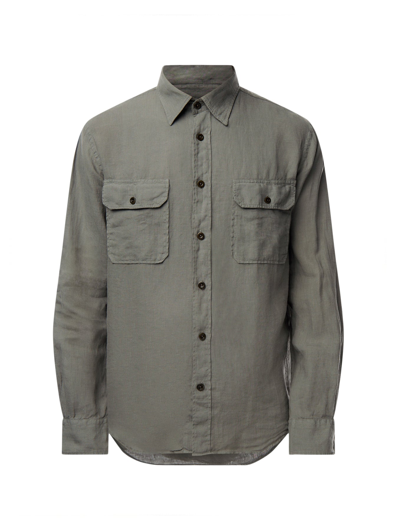 Two Pocket  Linen Play Pat Woven Shirt