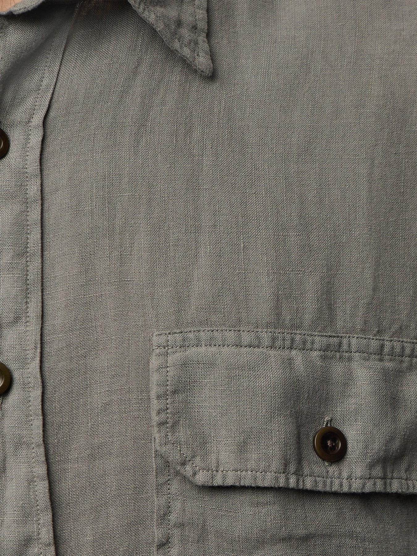 Two Pocket  Linen Play Pat Woven Shirt