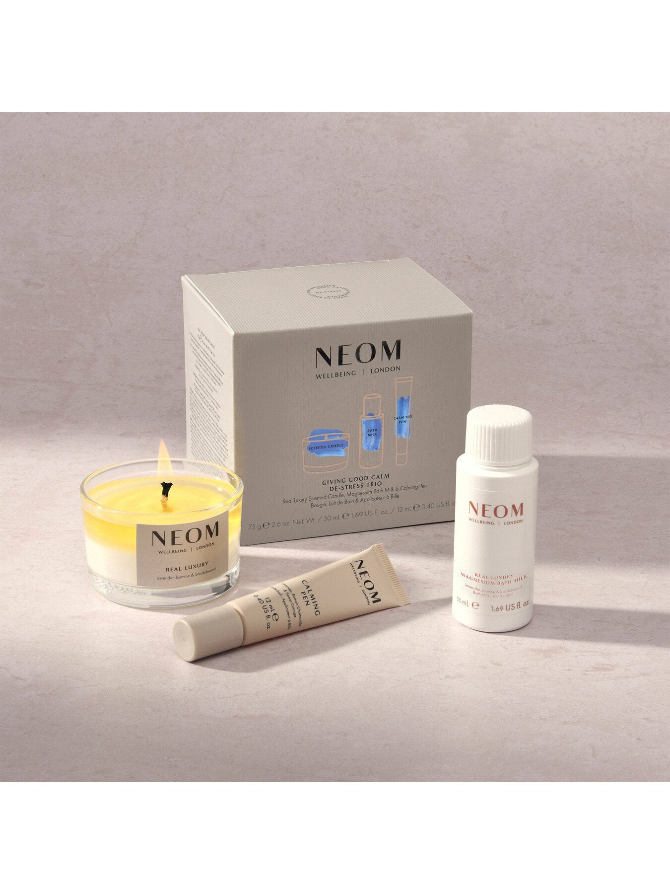 NEOM Wellbeing Giving Good Calm De Stress Trio