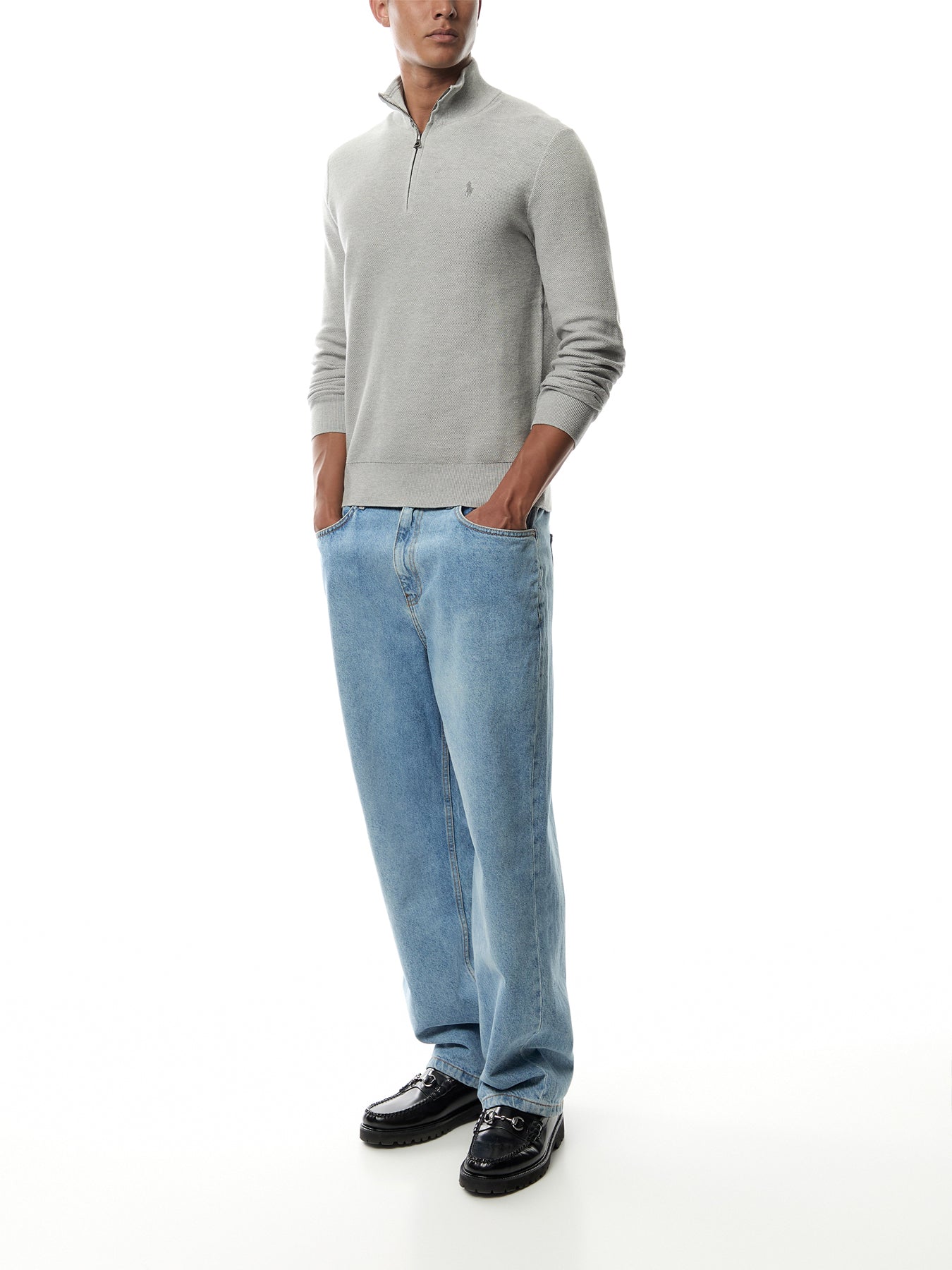 Textured Cotton 1/4 Zip