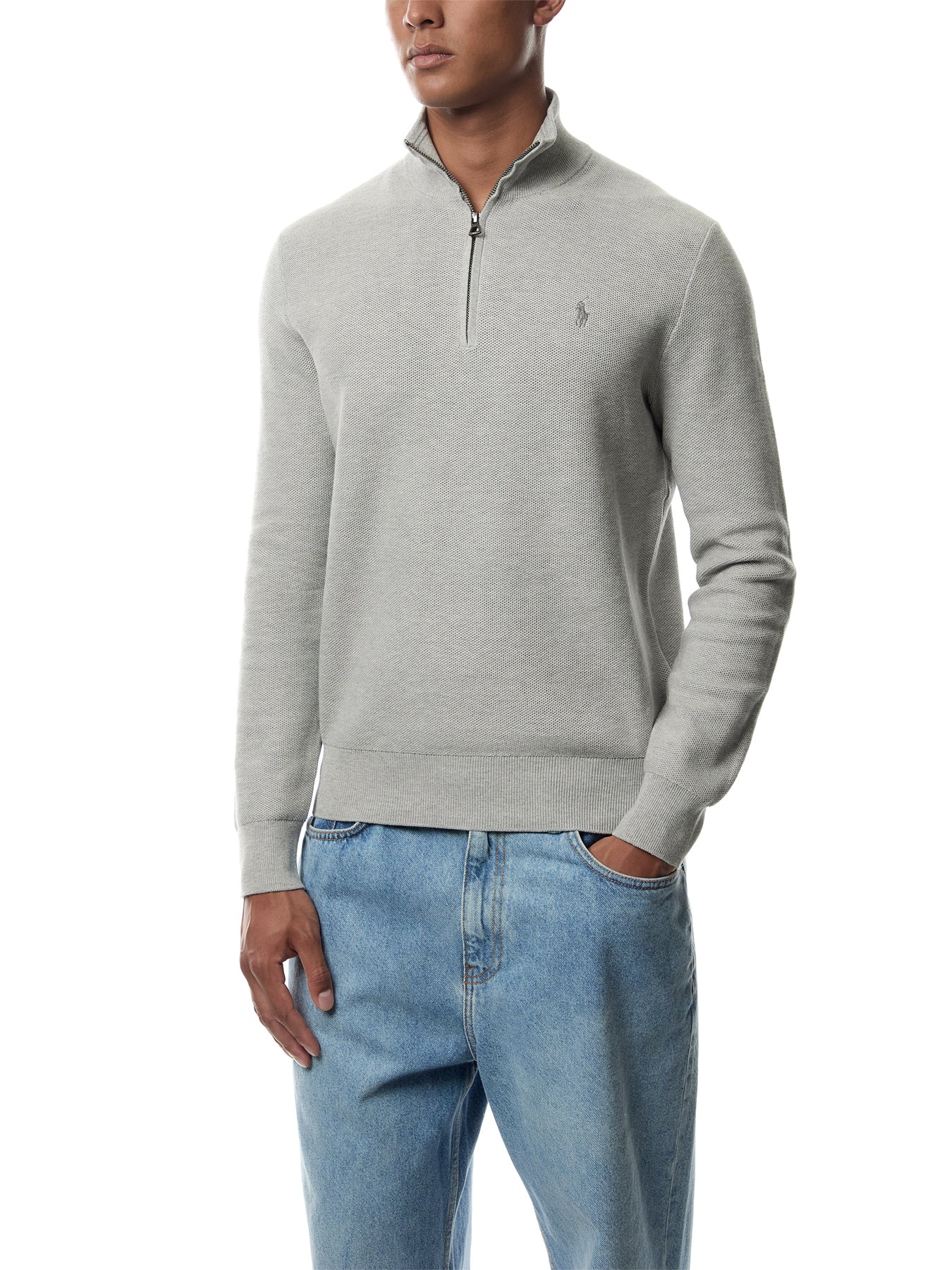 Textured Cotton 1/4 Zip