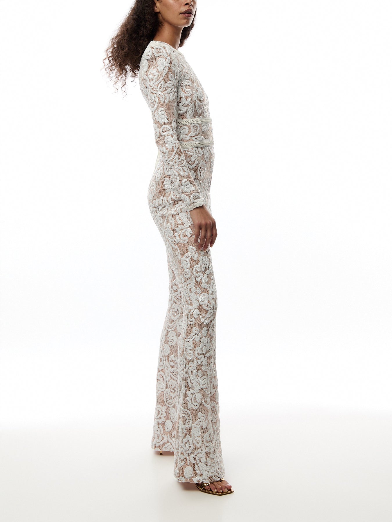 Bella White Light Nude Jumpsuit