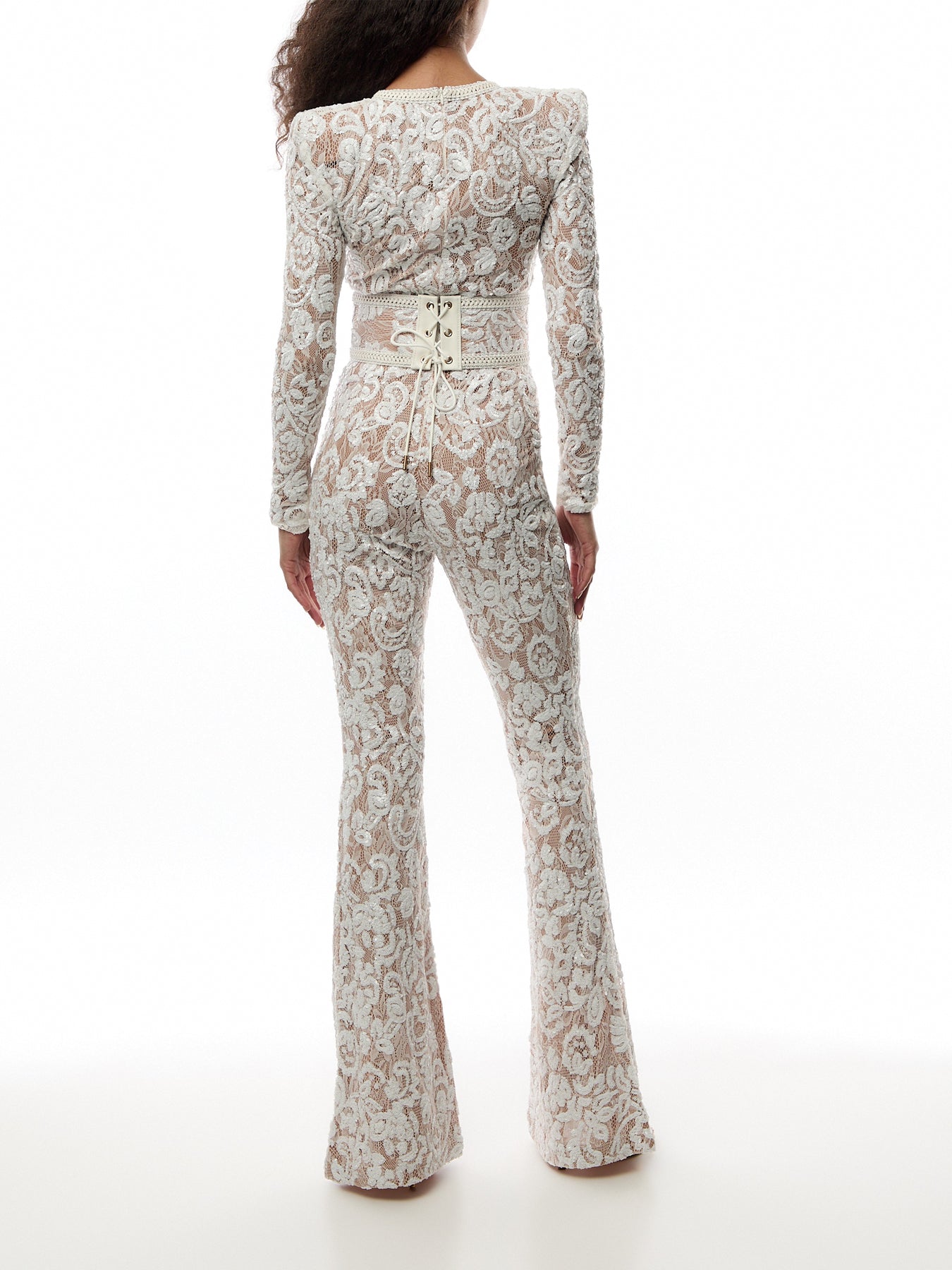 Bella White Light Nude Jumpsuit