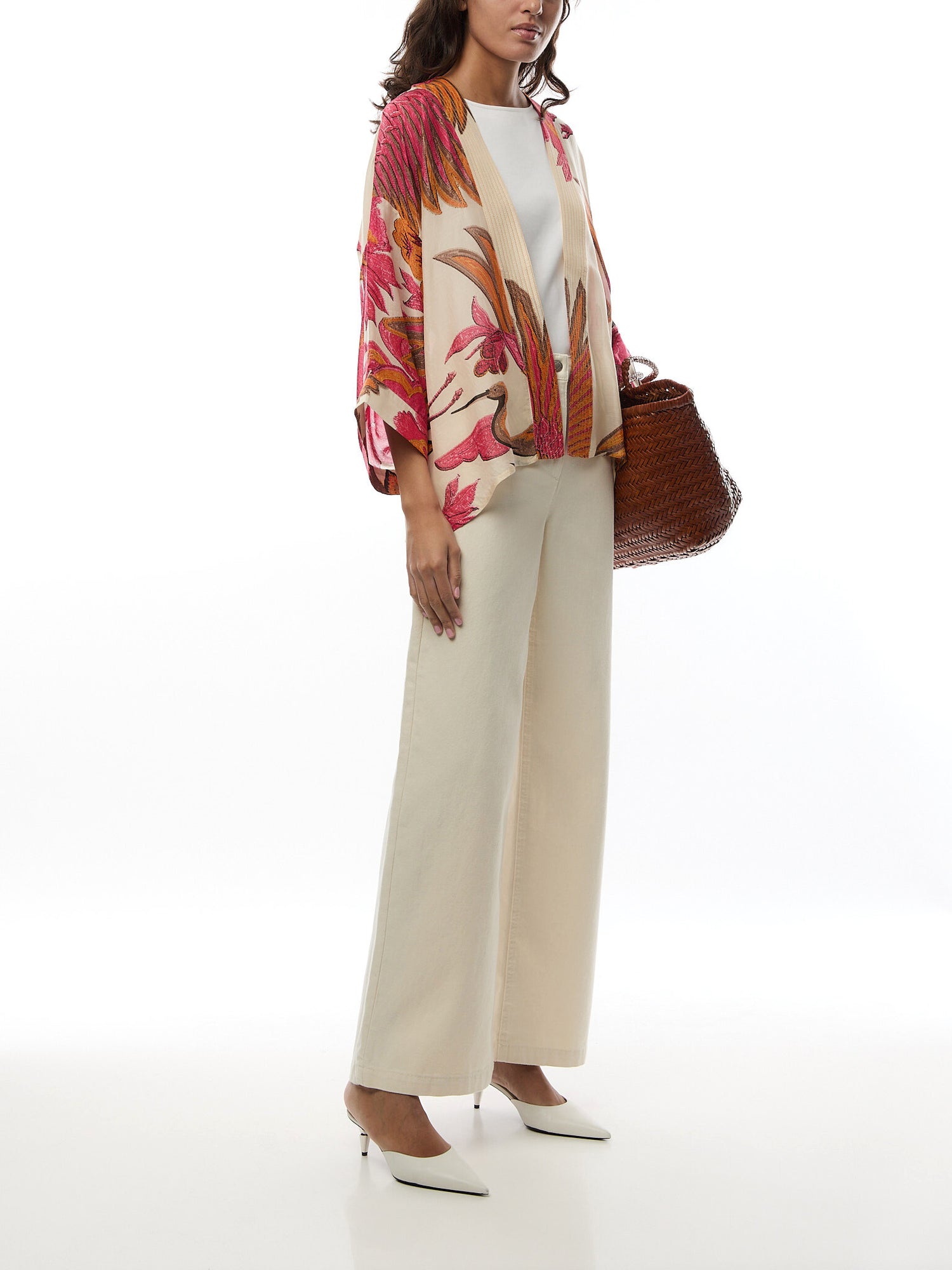 Crane Ecru Kimono