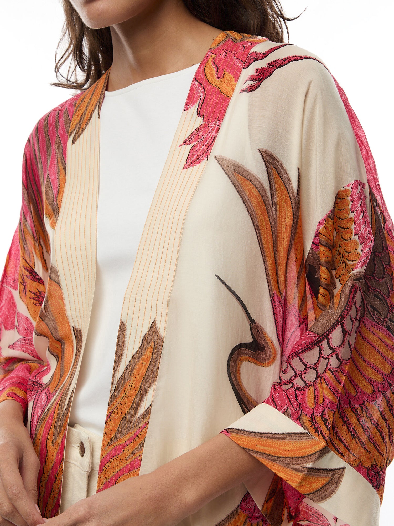 Crane Ecru Kimono