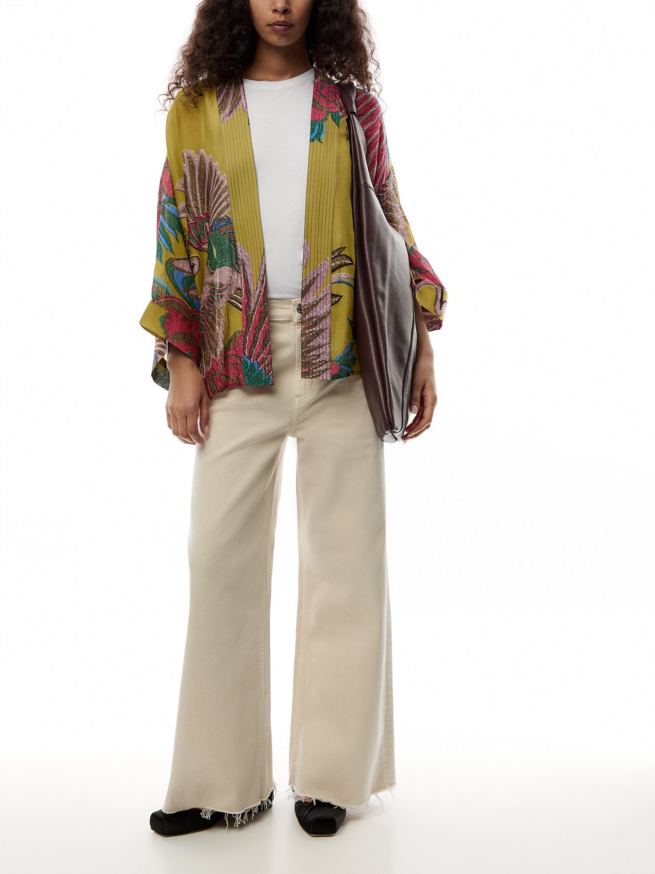 Crane Olive Kimono