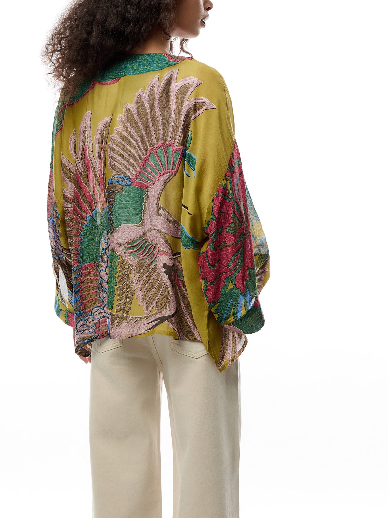 Crane Olive Kimono