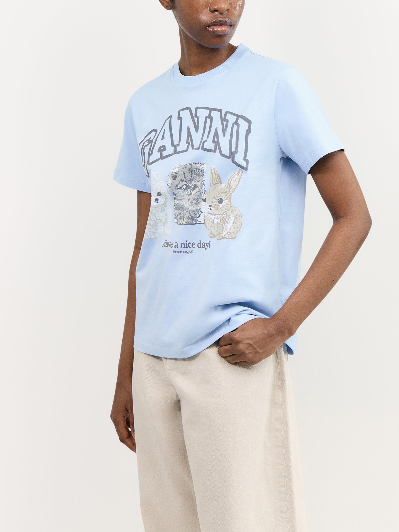 Basic Cotton Jersey Animals Relaxed T-shirt