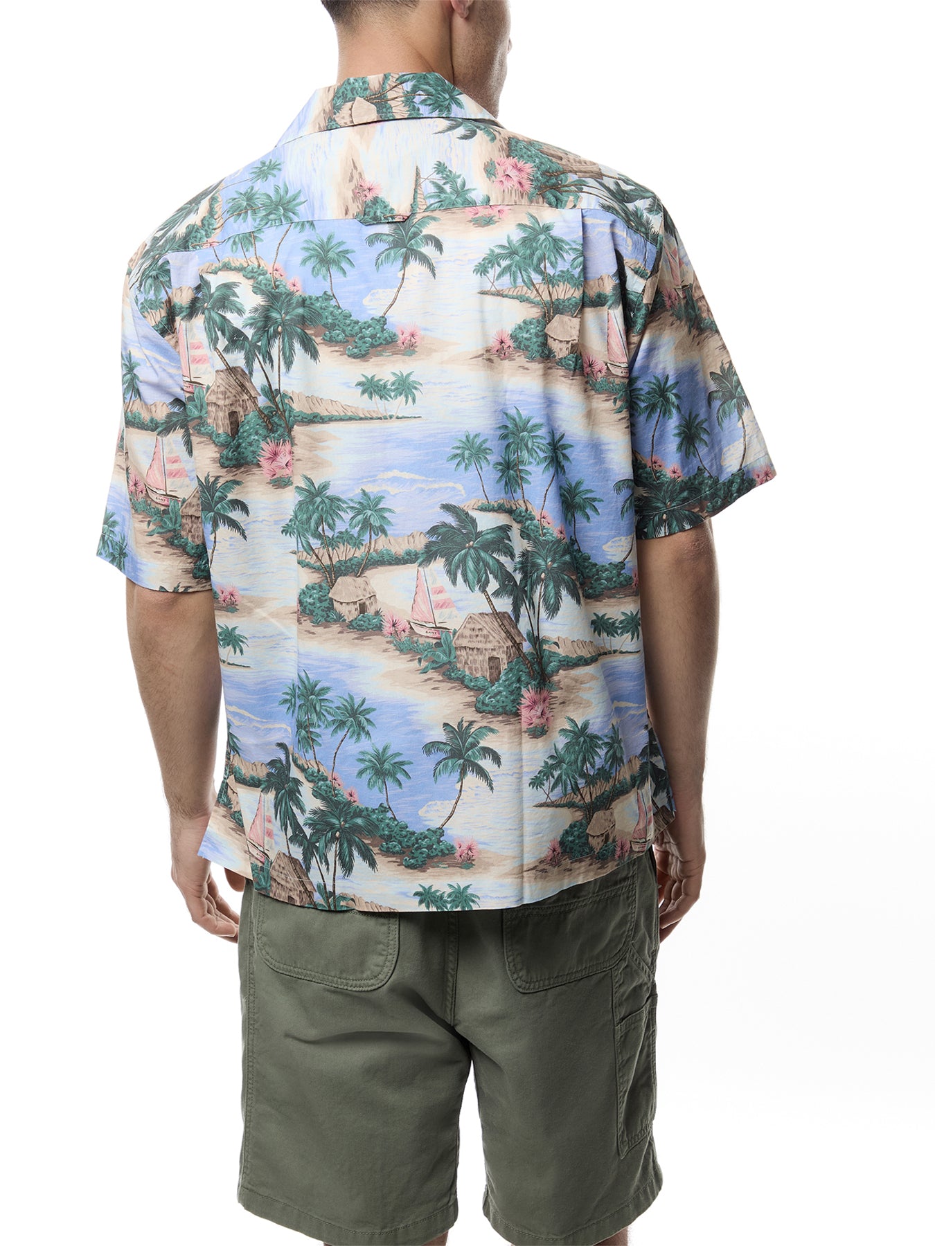 Resort Island Print Short Sleeve Shirt