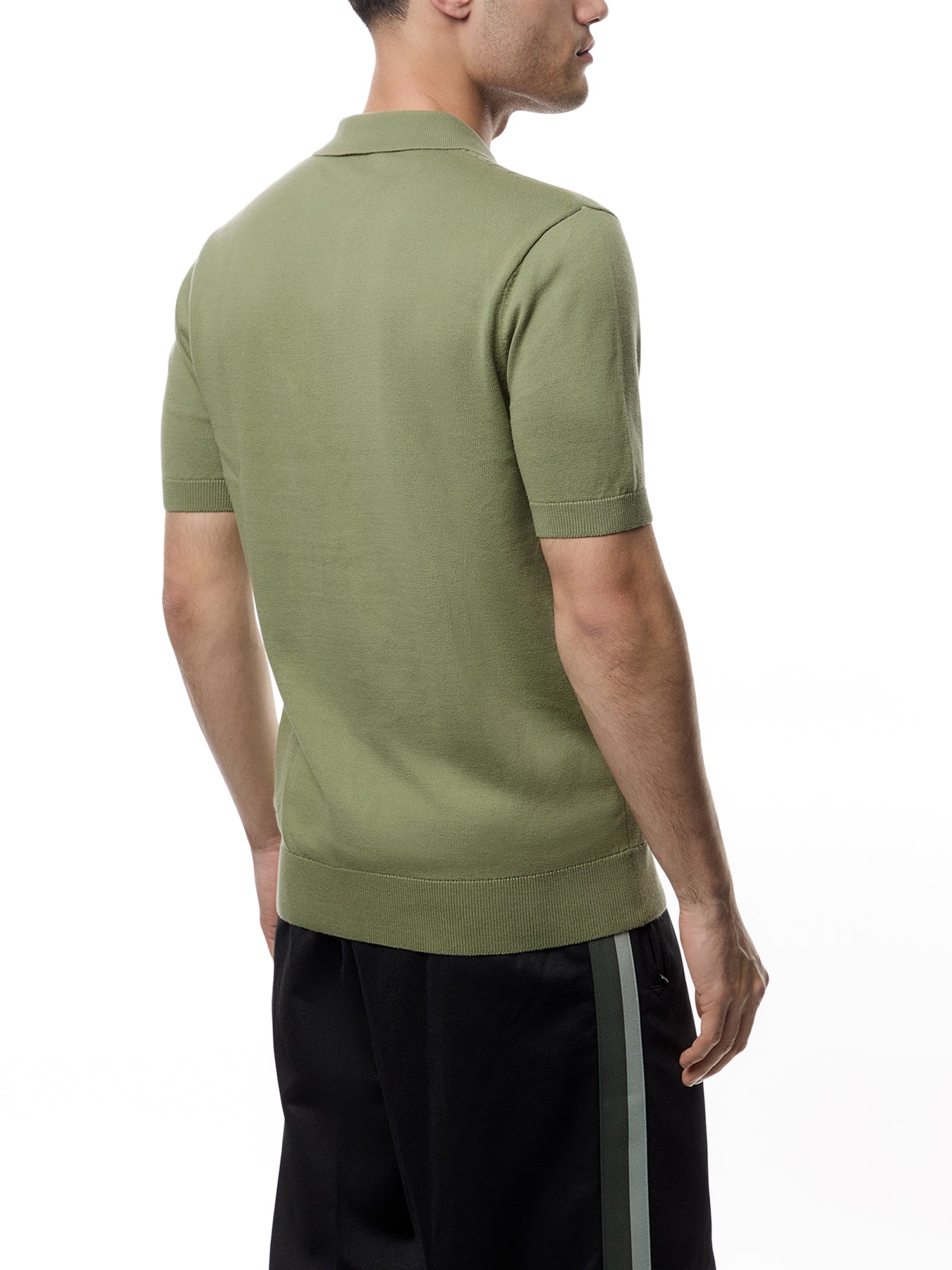 Pointelle Knitted Polo Shirt