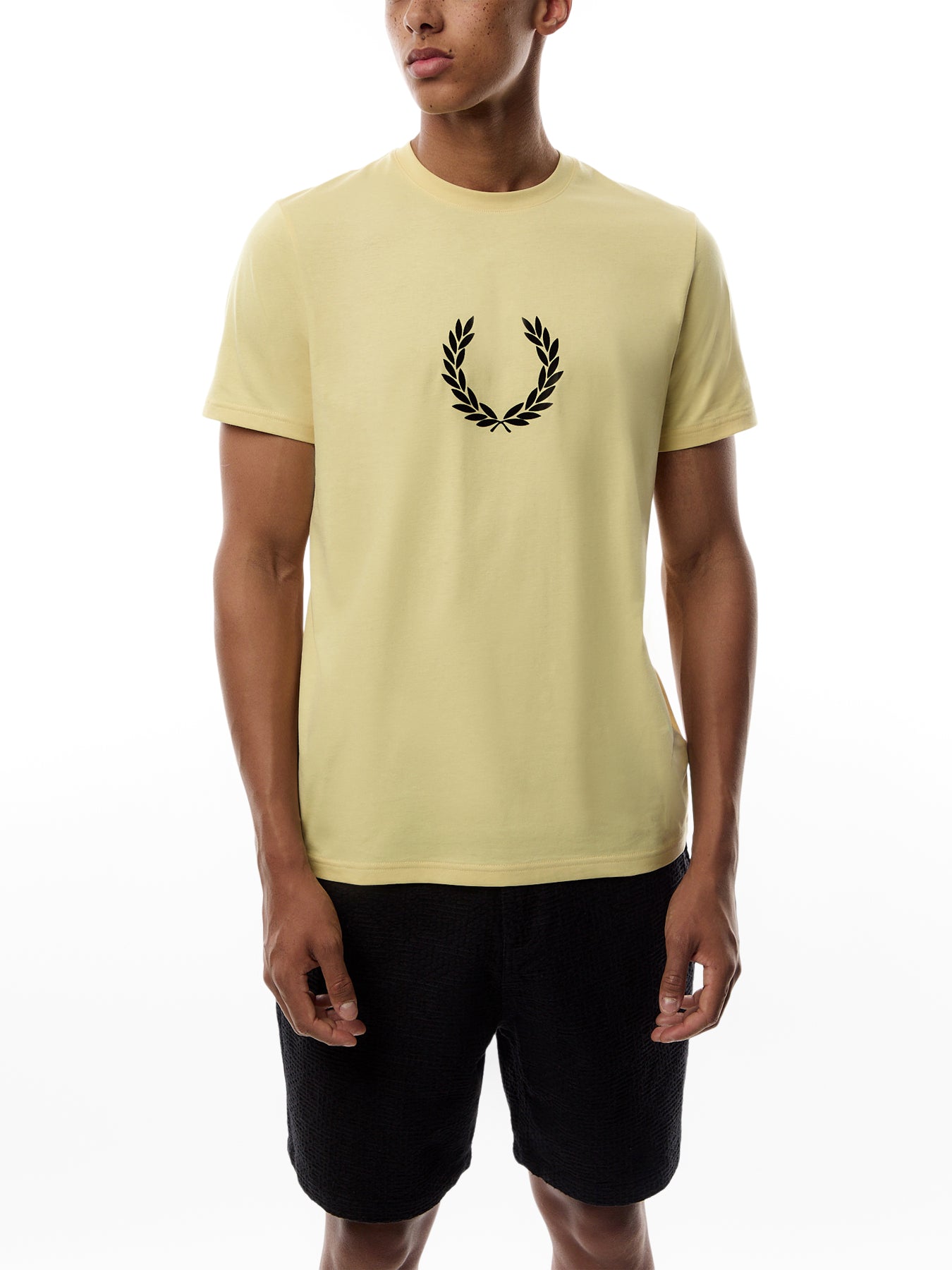 Flocked Laurel Wreath Gra Tee