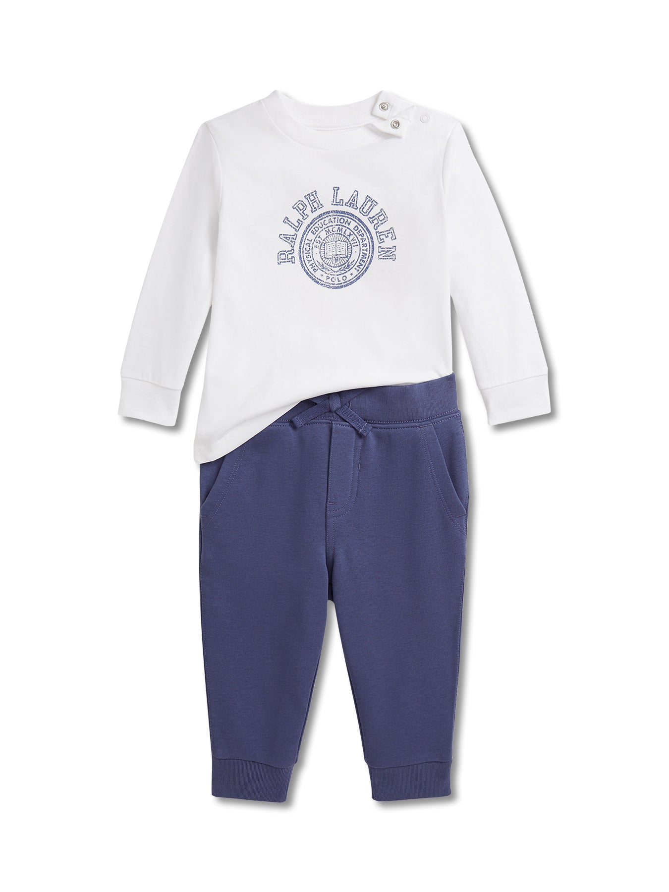 Cotton White Long Sleeve Top and Pants Set