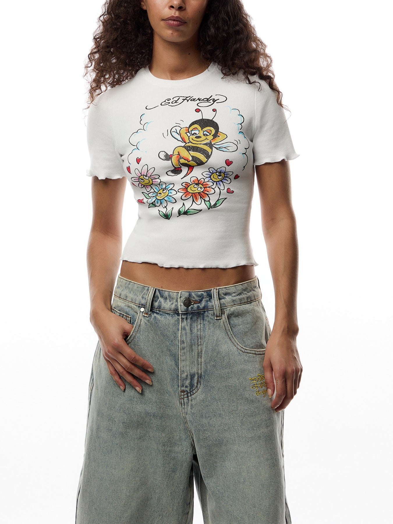 Womens Bee Lettuce Hem Baby T-Shirt