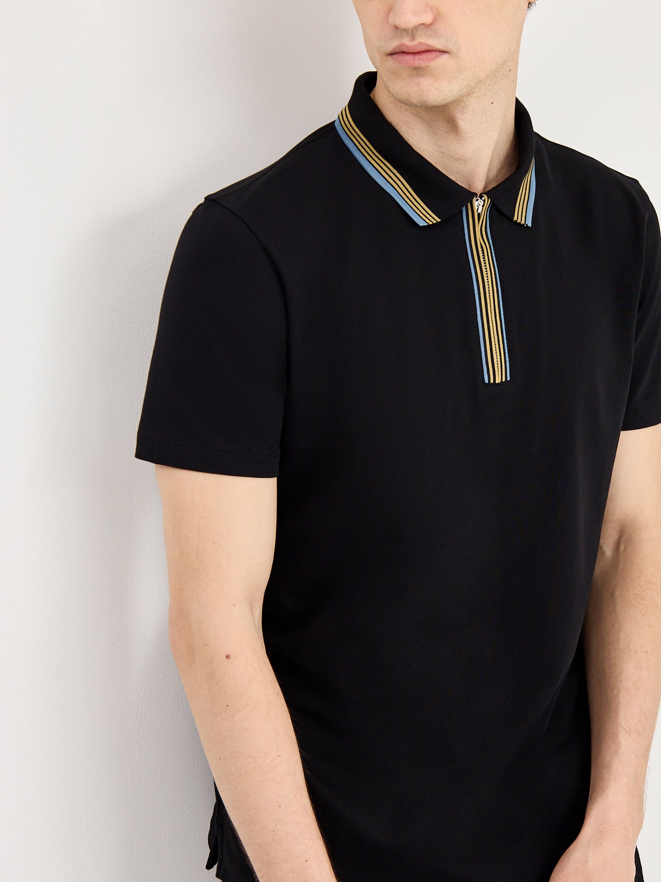 Half Zip Zebra Knited Polo