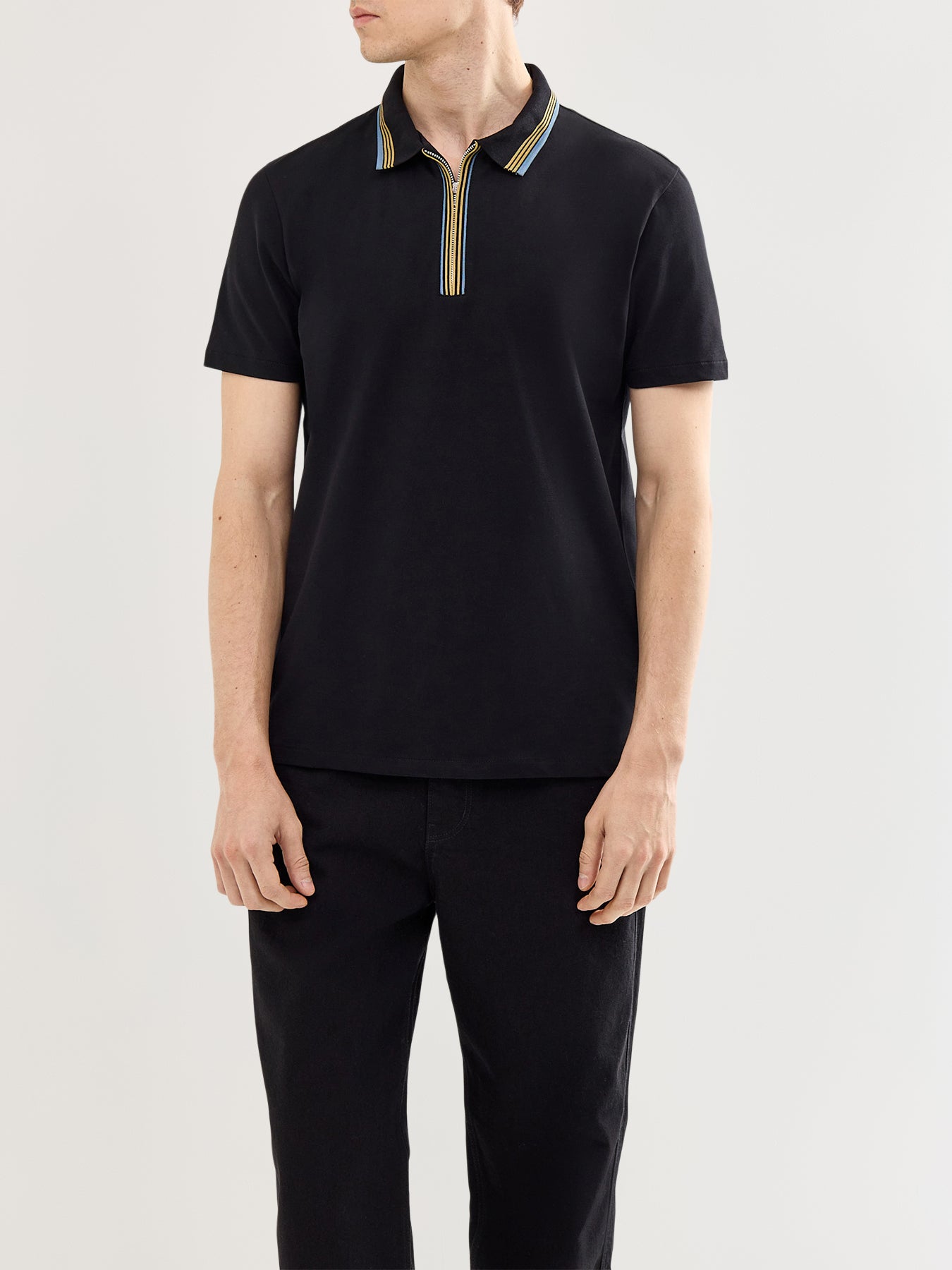 Half Zip Zebra Knited Polo