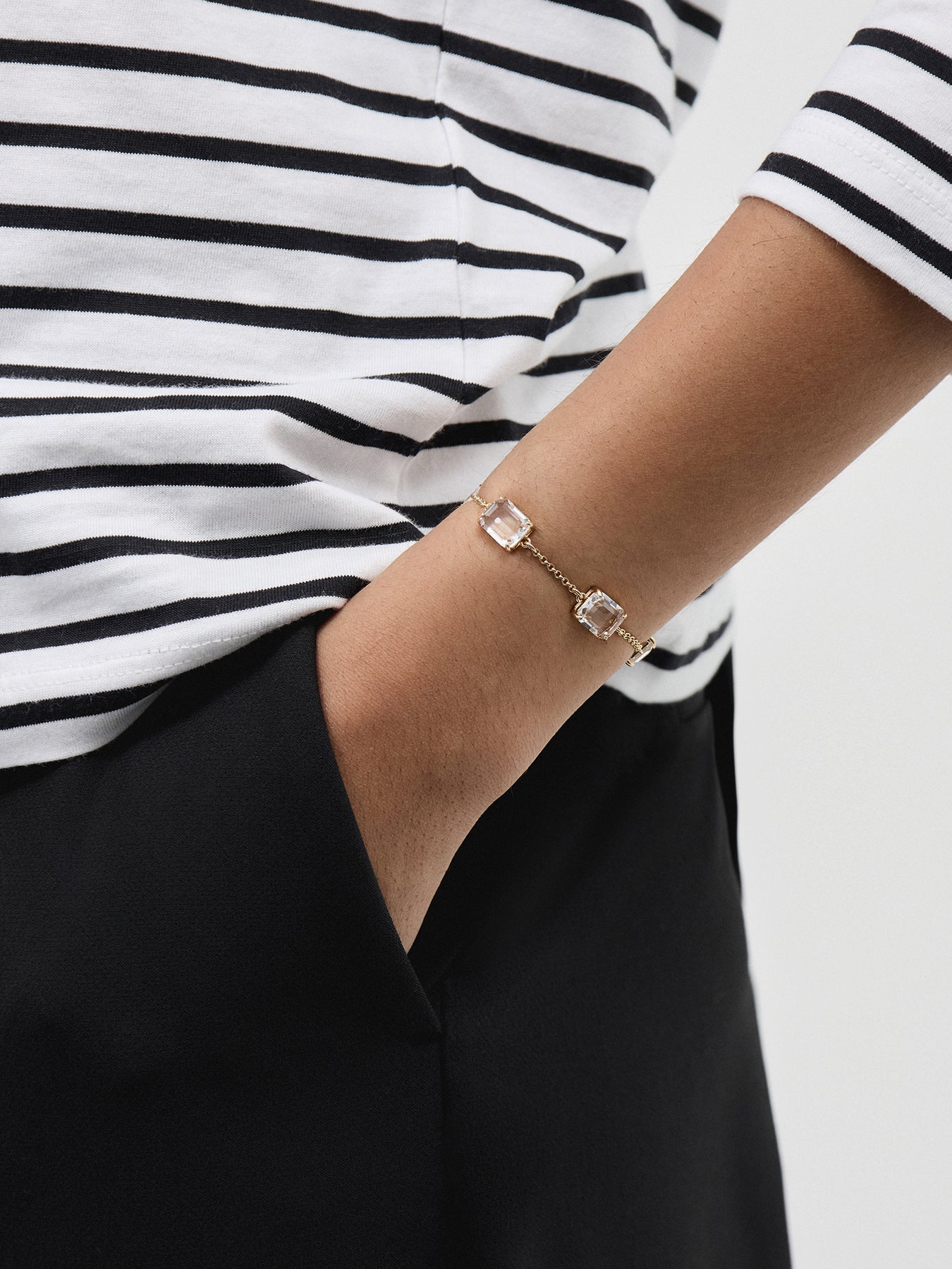 Multi Stone Flex Gold Crystal Bracelet