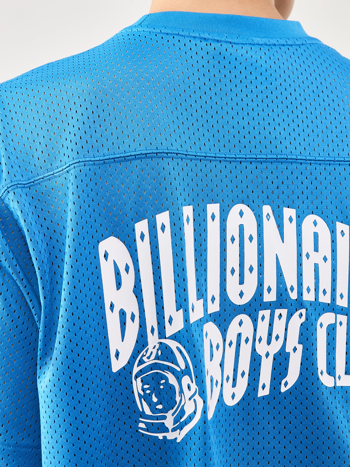 Aqua Blue Cotton Small Arch Logo Woven Jersey