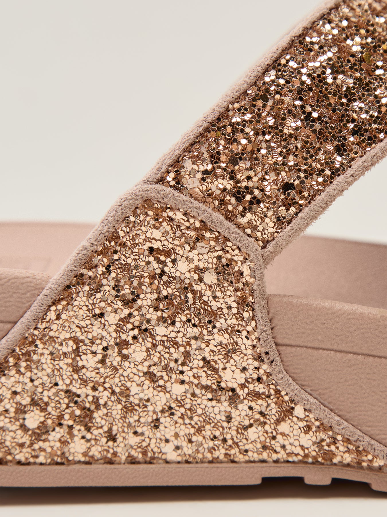 Lulu Glitter Toe-Thongs Rose Gold