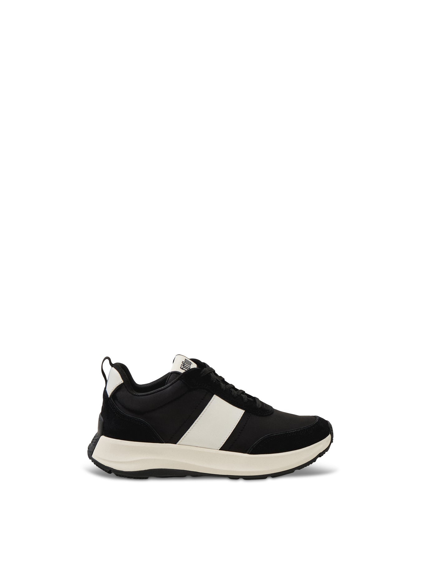 F-Mode Flow Fabric/Suede/Leather Flatform Sneakers Black