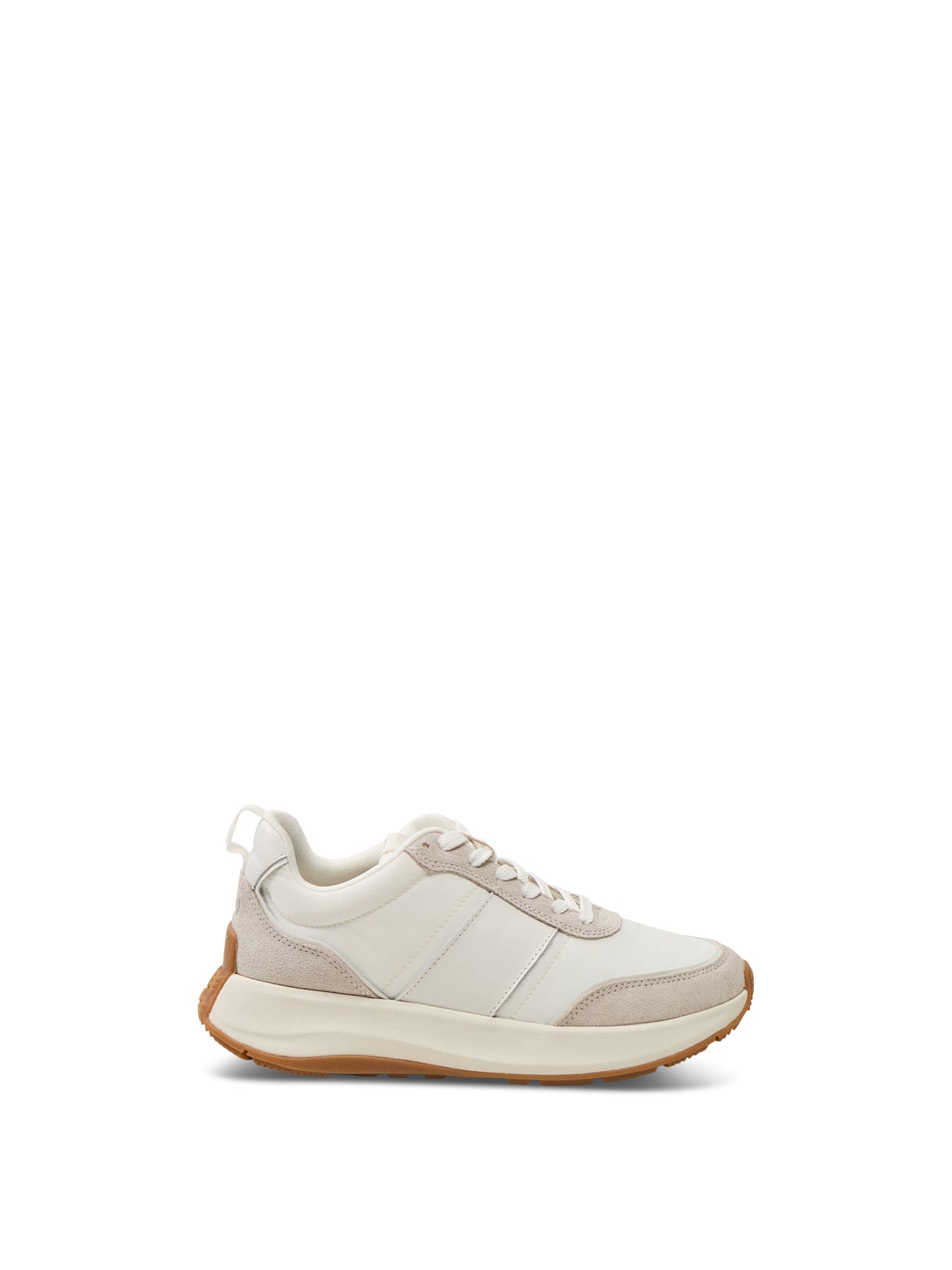 F-Mode Flow Fabric/Suede/Leather Flatform Sneakers Urban Whi