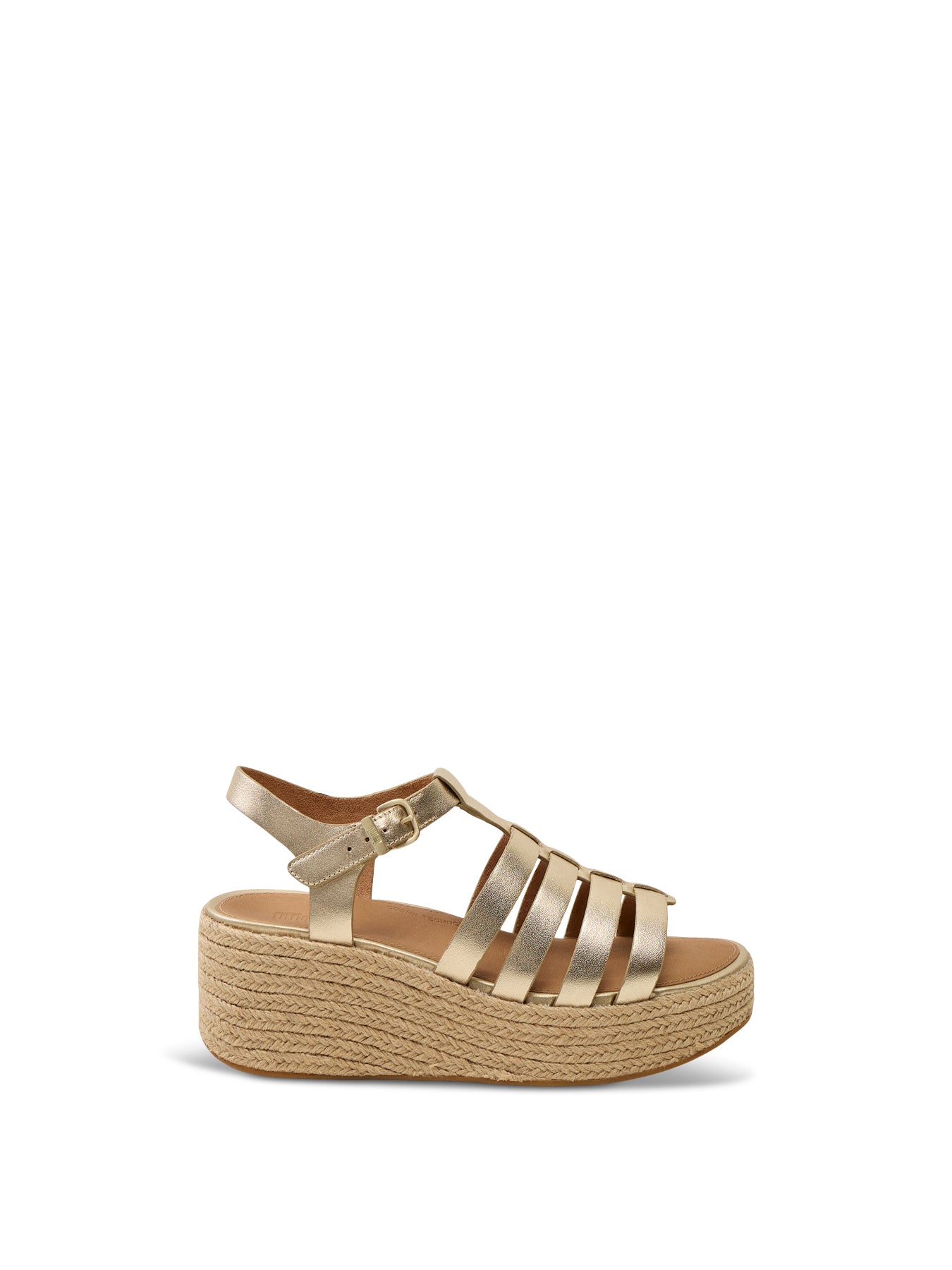 Platfforms Espadr. Leather Fisherman Wedge Sandals Platino