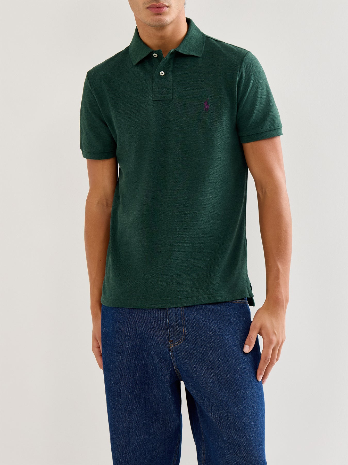 Custom Fit Cotton Polo Top Green