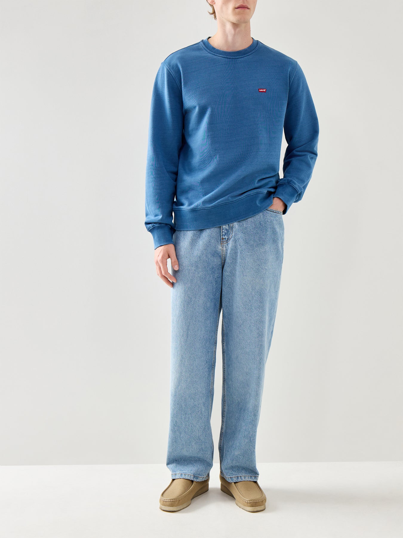 The Original Long Sleeves Cotton Crew Blue