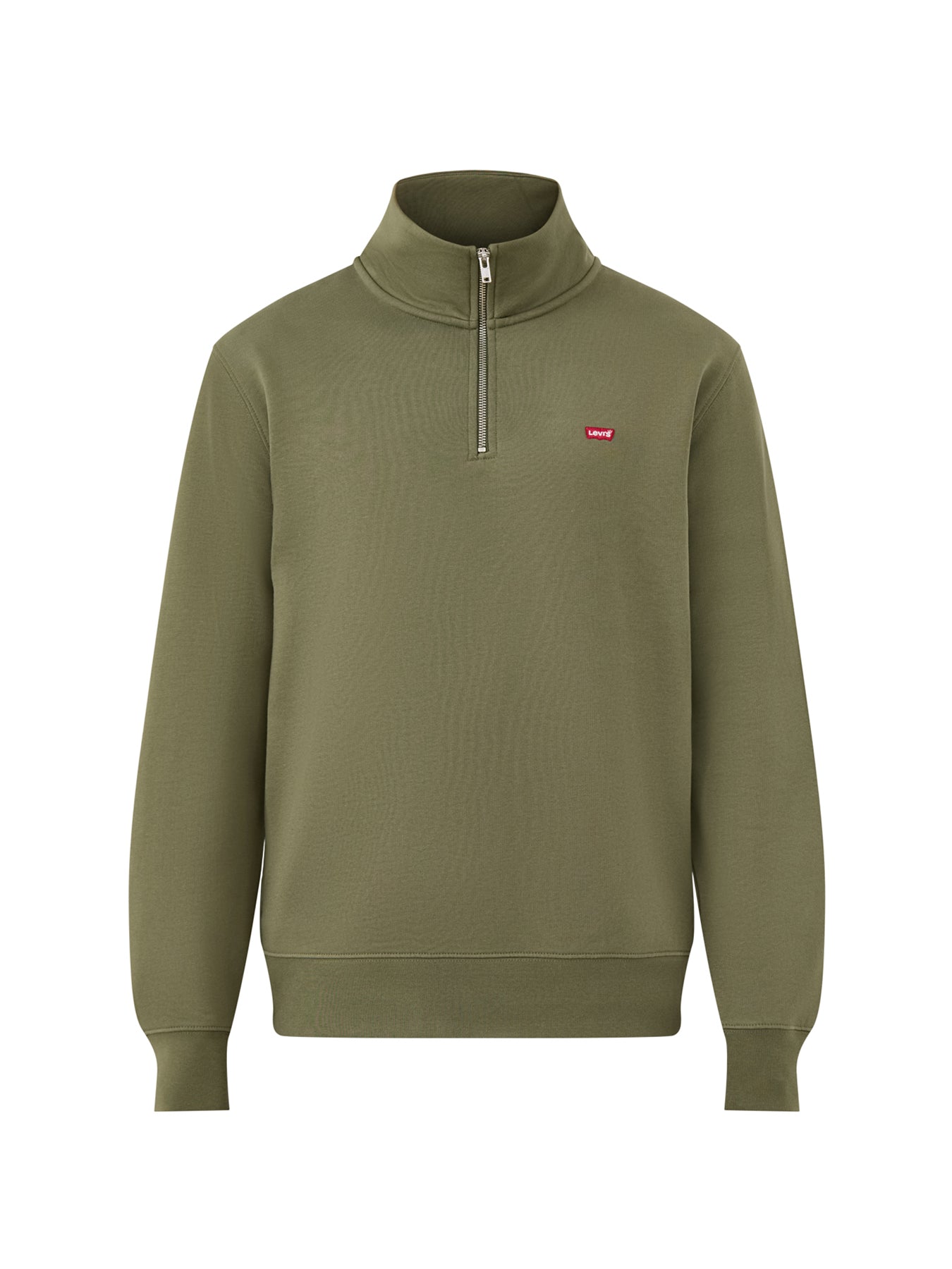 Original Long Sleeves Cotton 1/4 Zip Shirt Green