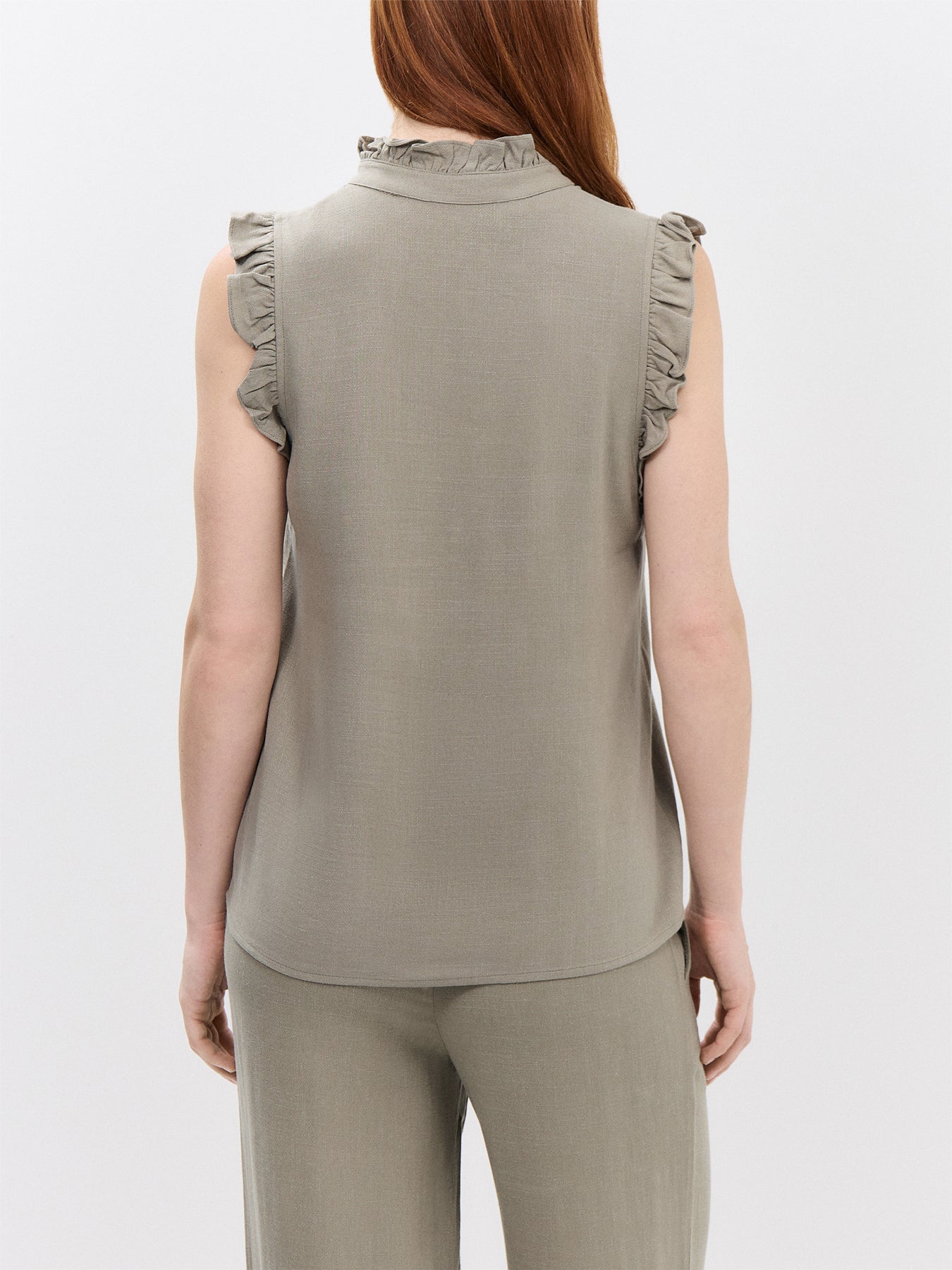 Sun Ruffle Vetiver Top