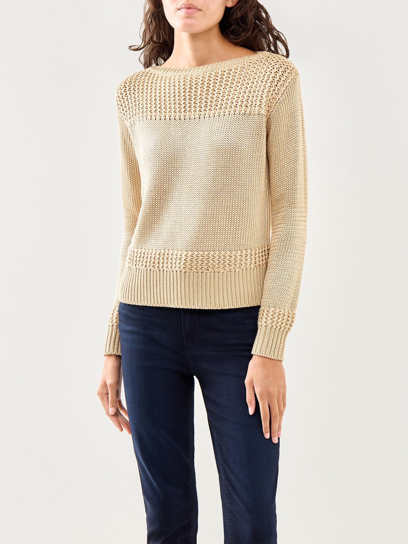 Jinhala Long Sleeve Cotton Pullover Tan