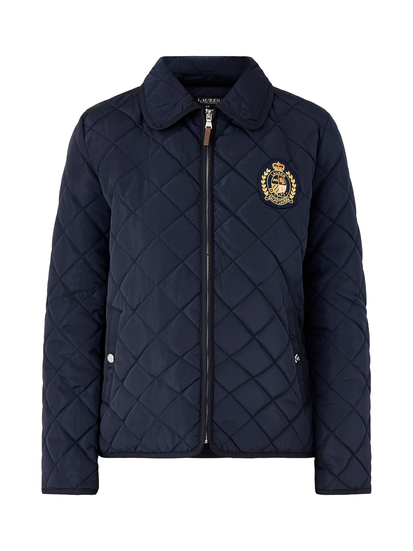 Crest Patch Diamond Quilted Jacket