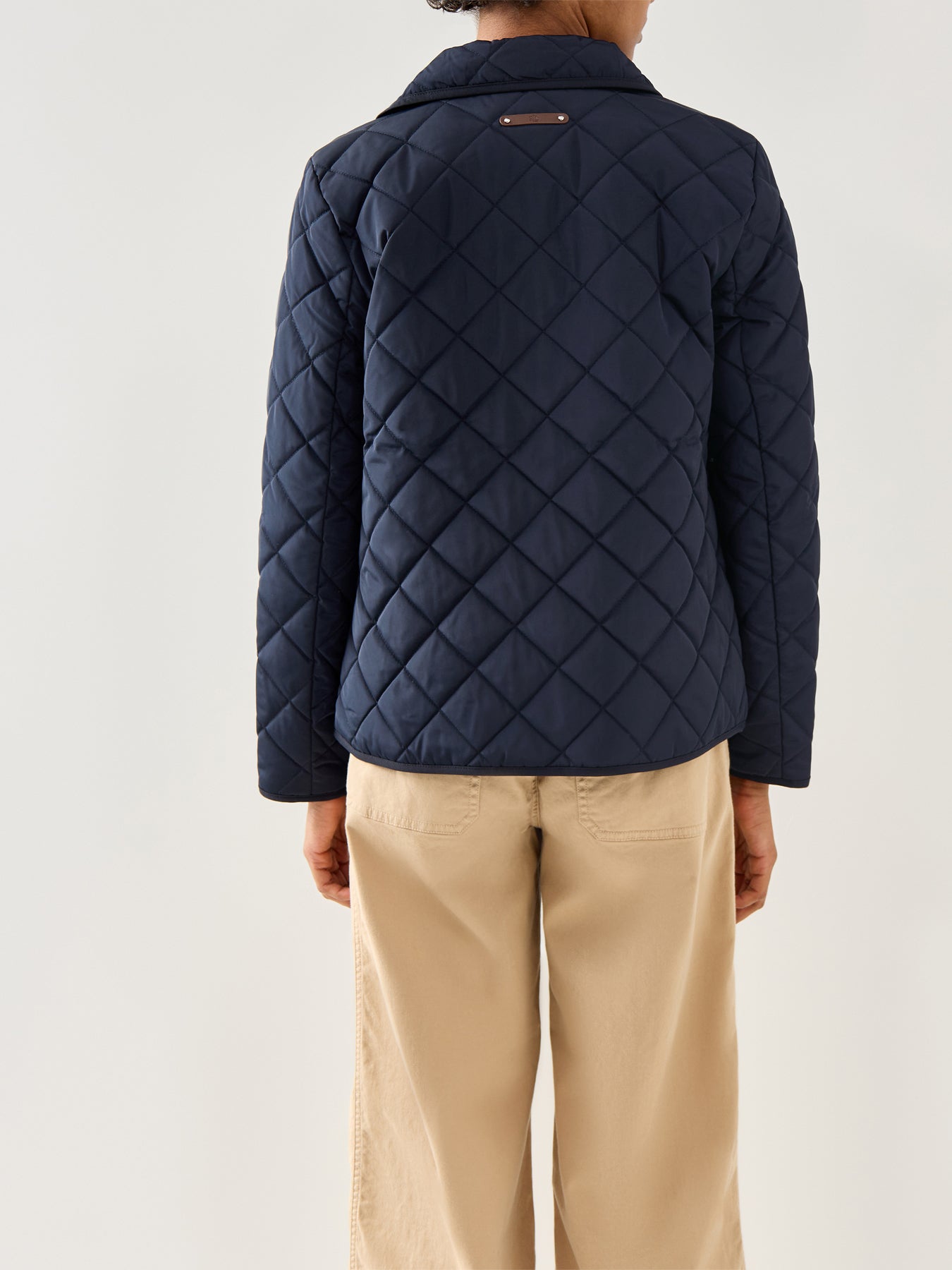 Crest Patch Diamond Quilted Jacket