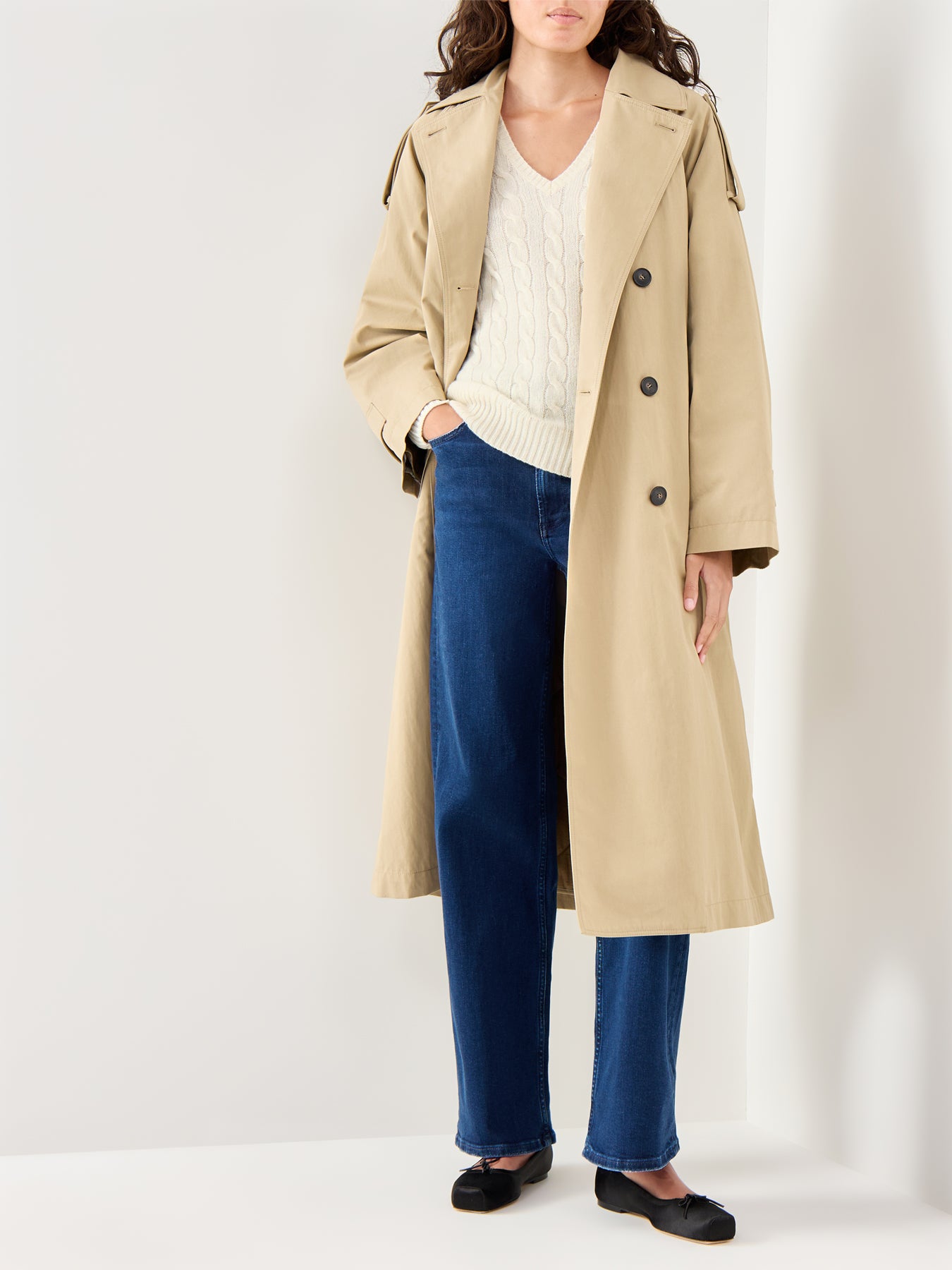 Kimberly Long Sleeve Wool Pullover Cream
