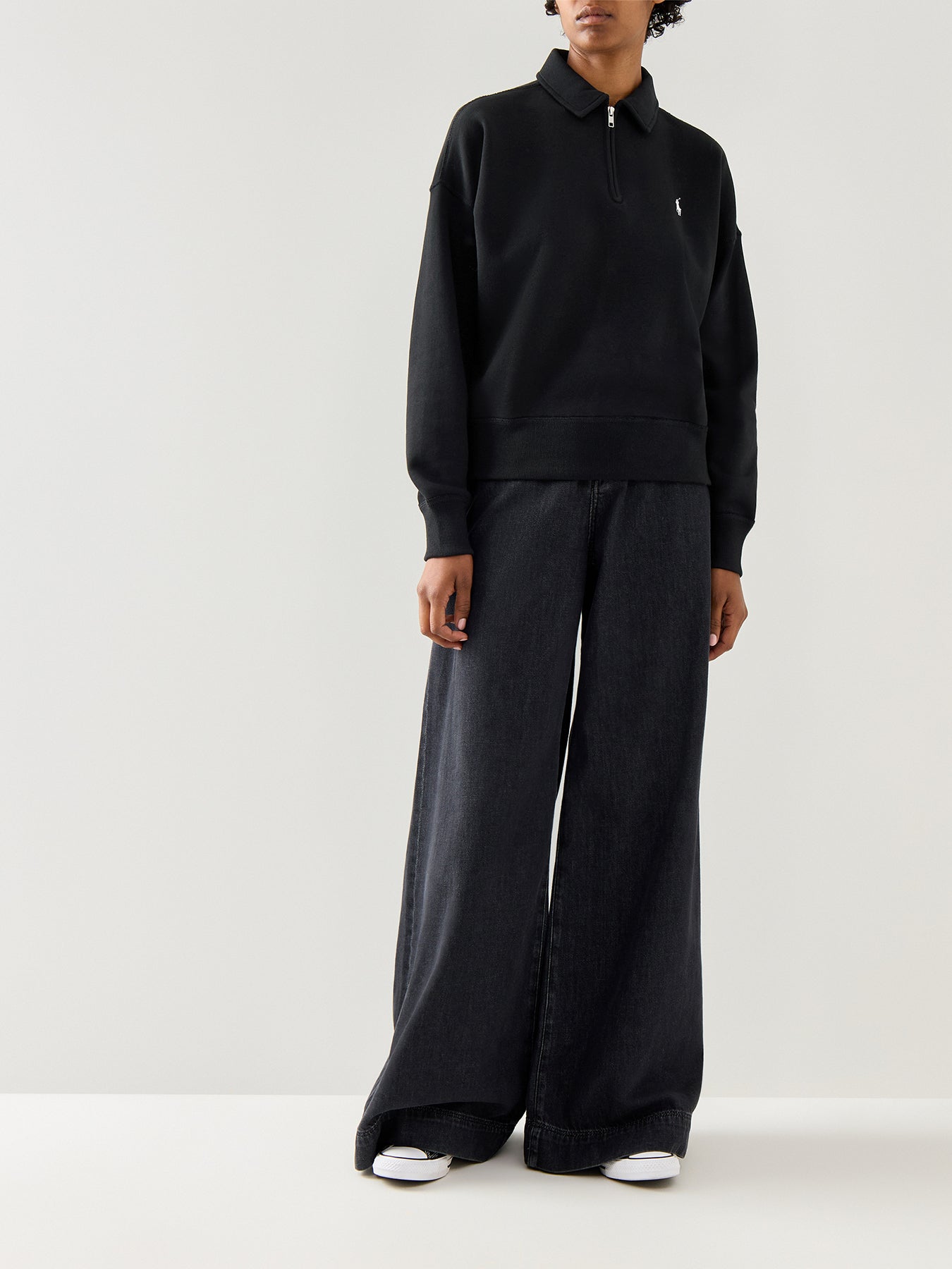 Knit Half Zip Sweatshirt Black