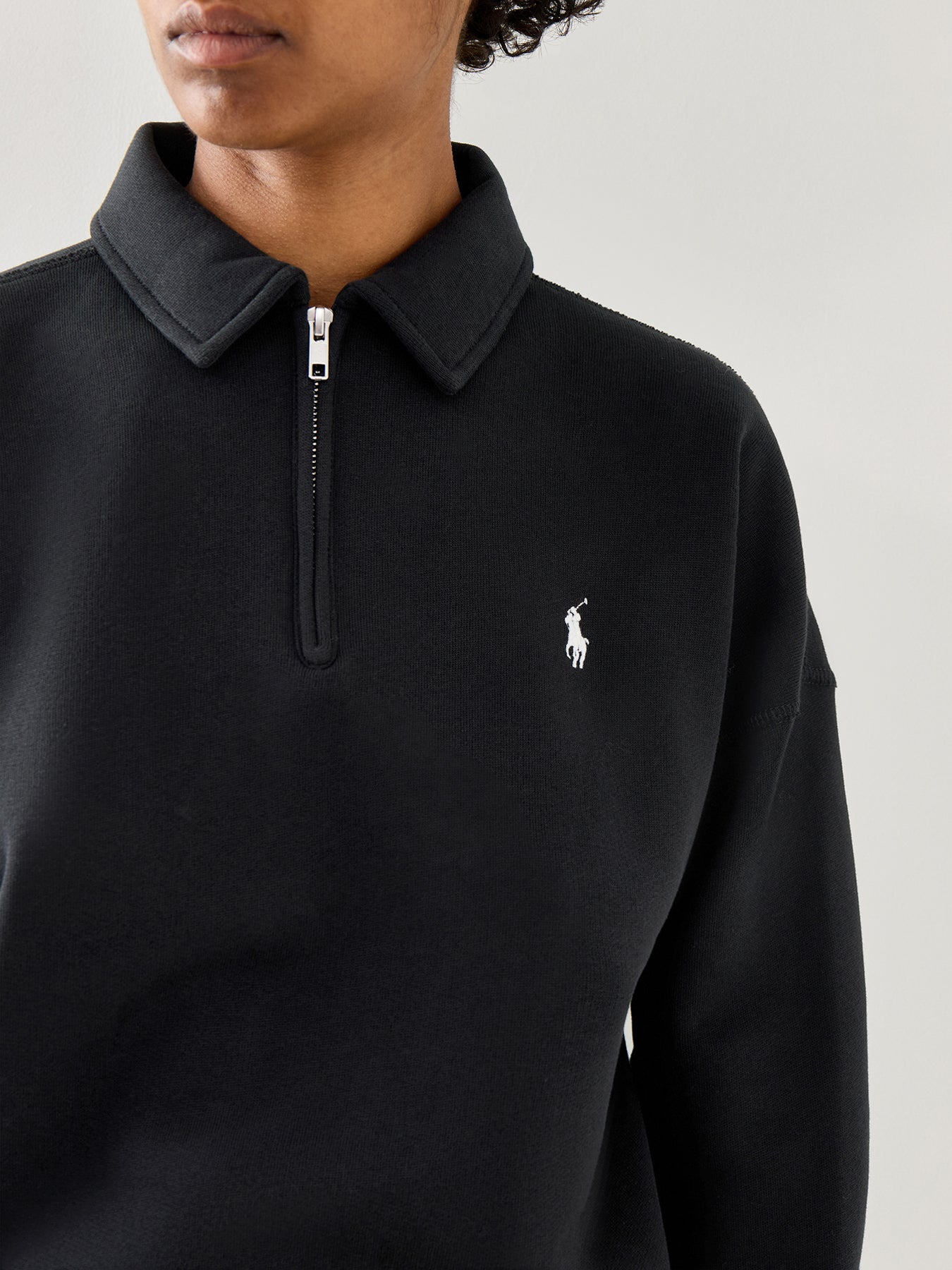 Knit Half Zip Sweatshirt Black