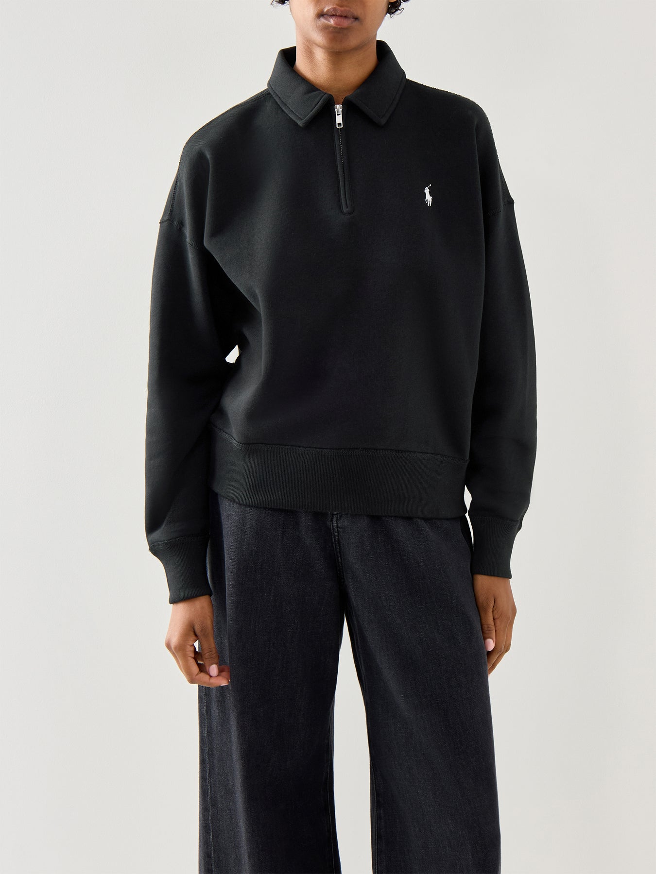 Knit Half Zip Sweatshirt Black