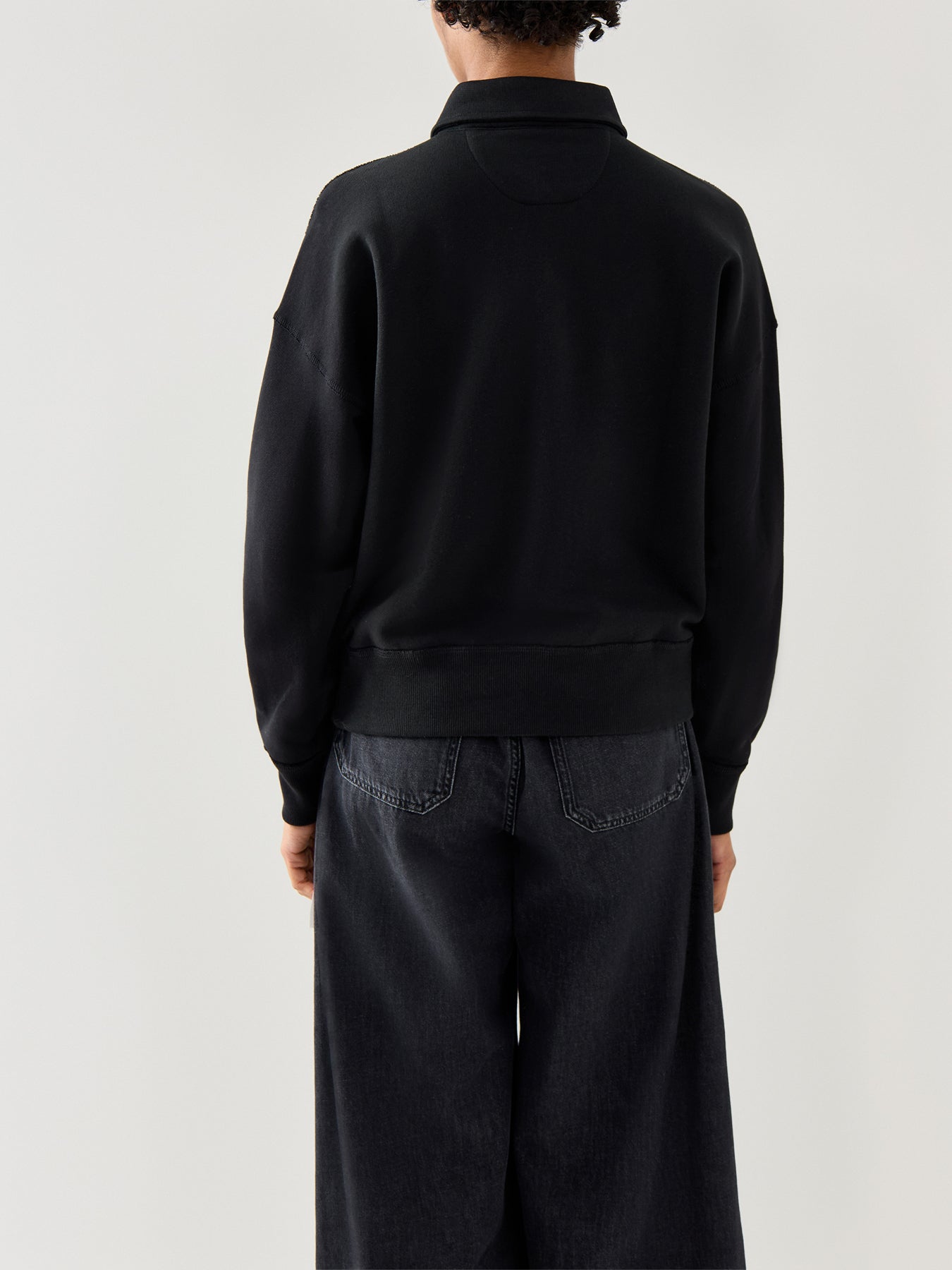 Knit Half Zip Sweatshirt Black