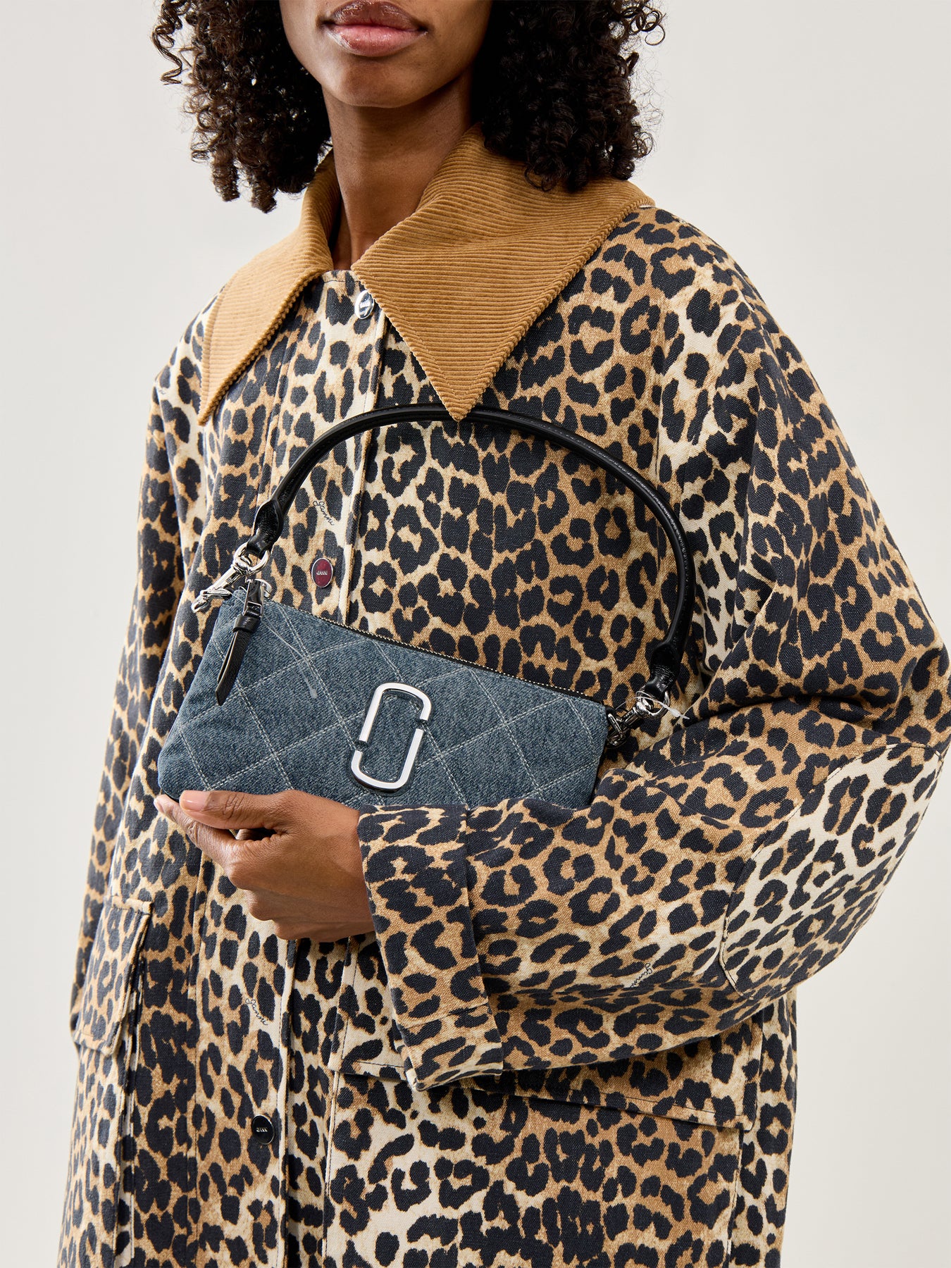 The Quilted Denim Pochette Light Wash Indigo